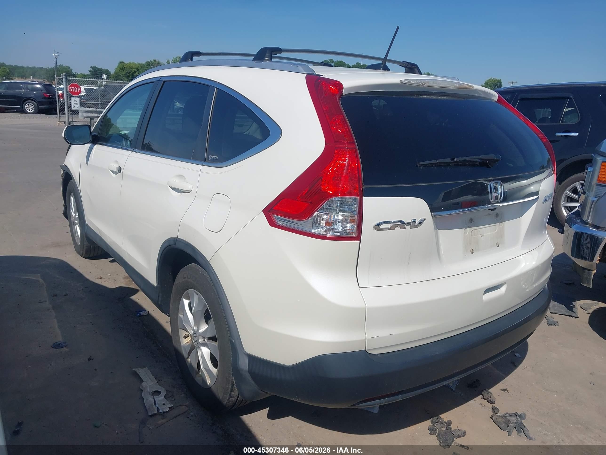 2012 Honda Cr-v Ex-l White vin: 5J6RM4H79CL027442