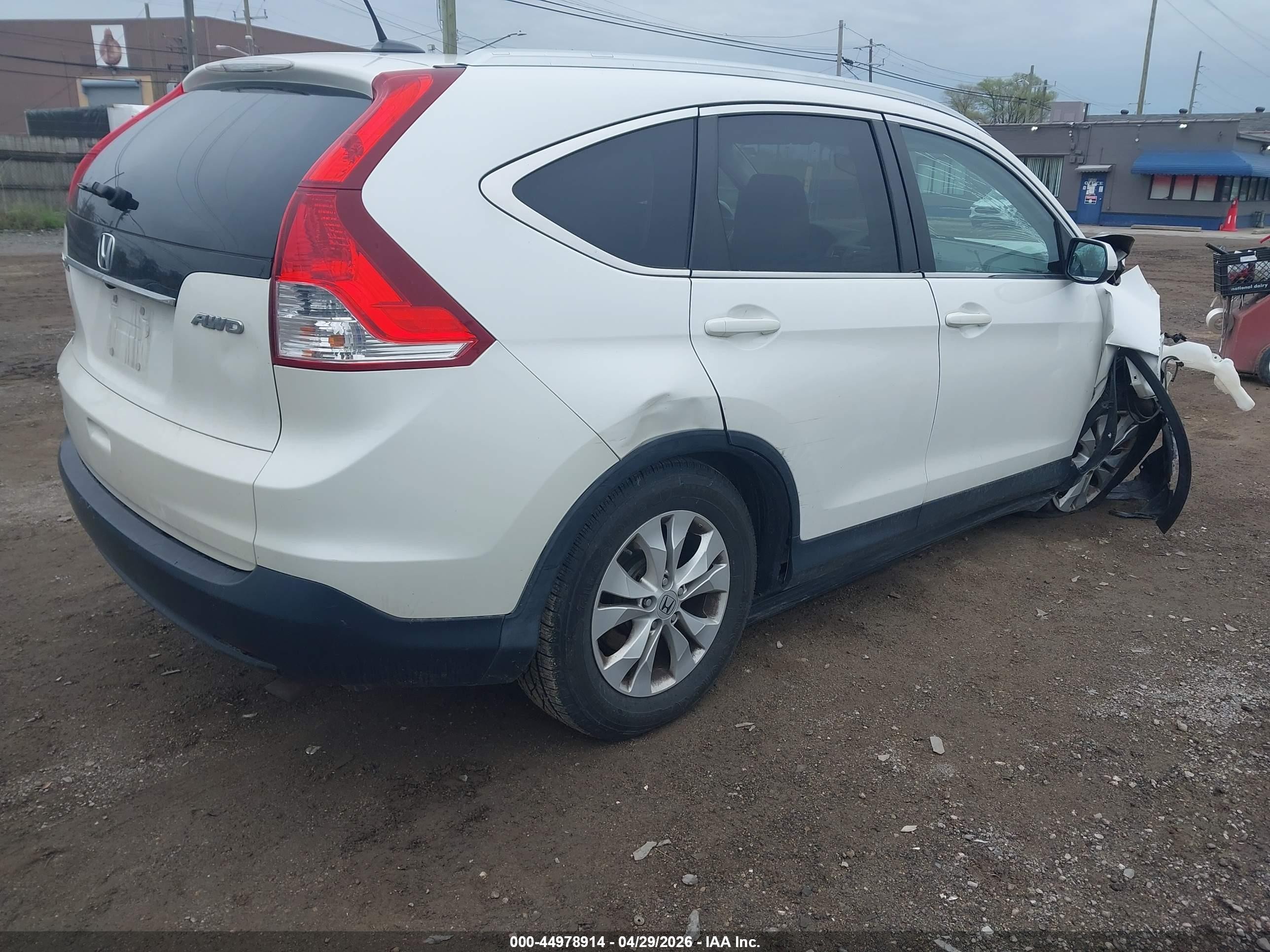 2013 Honda Cr-v Ex-l White vin: 5J6RM4H79DL008438