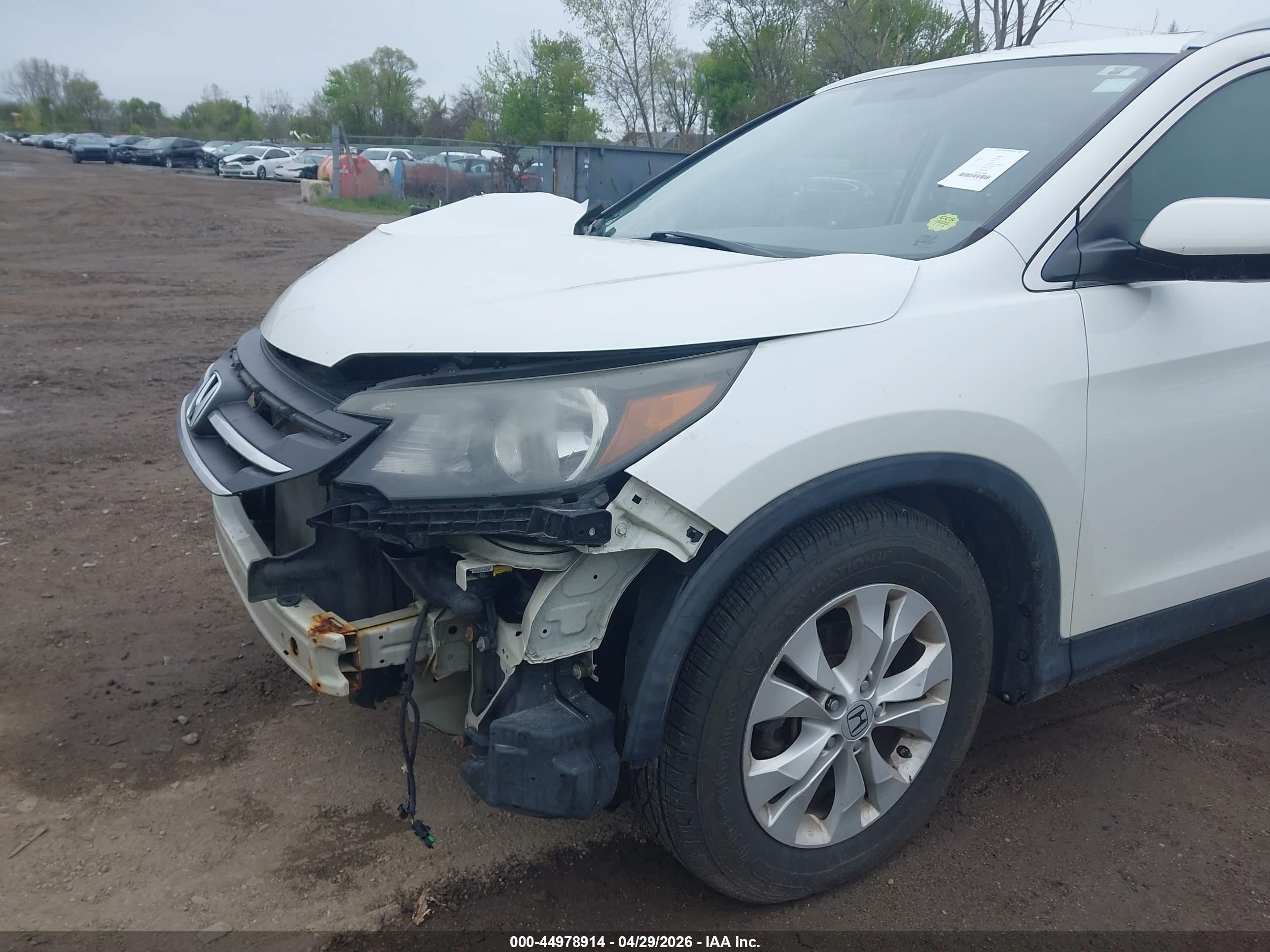 2013 Honda Cr-v Ex-l White vin: 5J6RM4H79DL008438