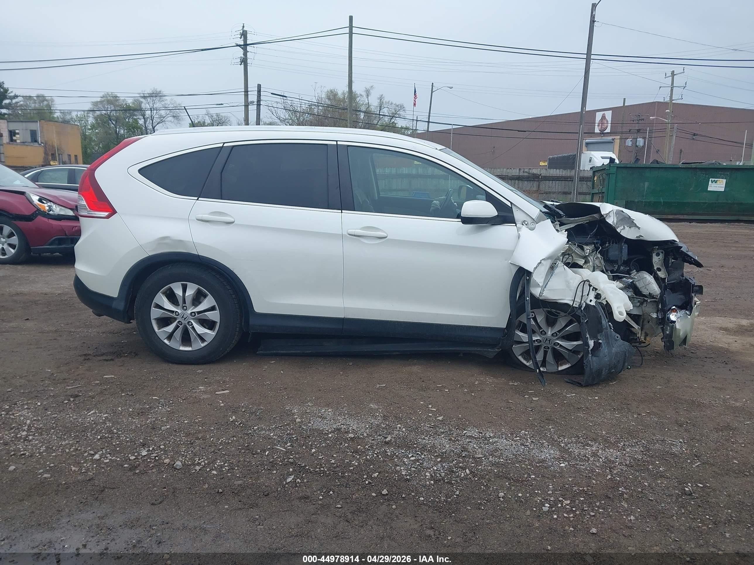 2013 Honda Cr-v Ex-l White vin: 5J6RM4H79DL008438