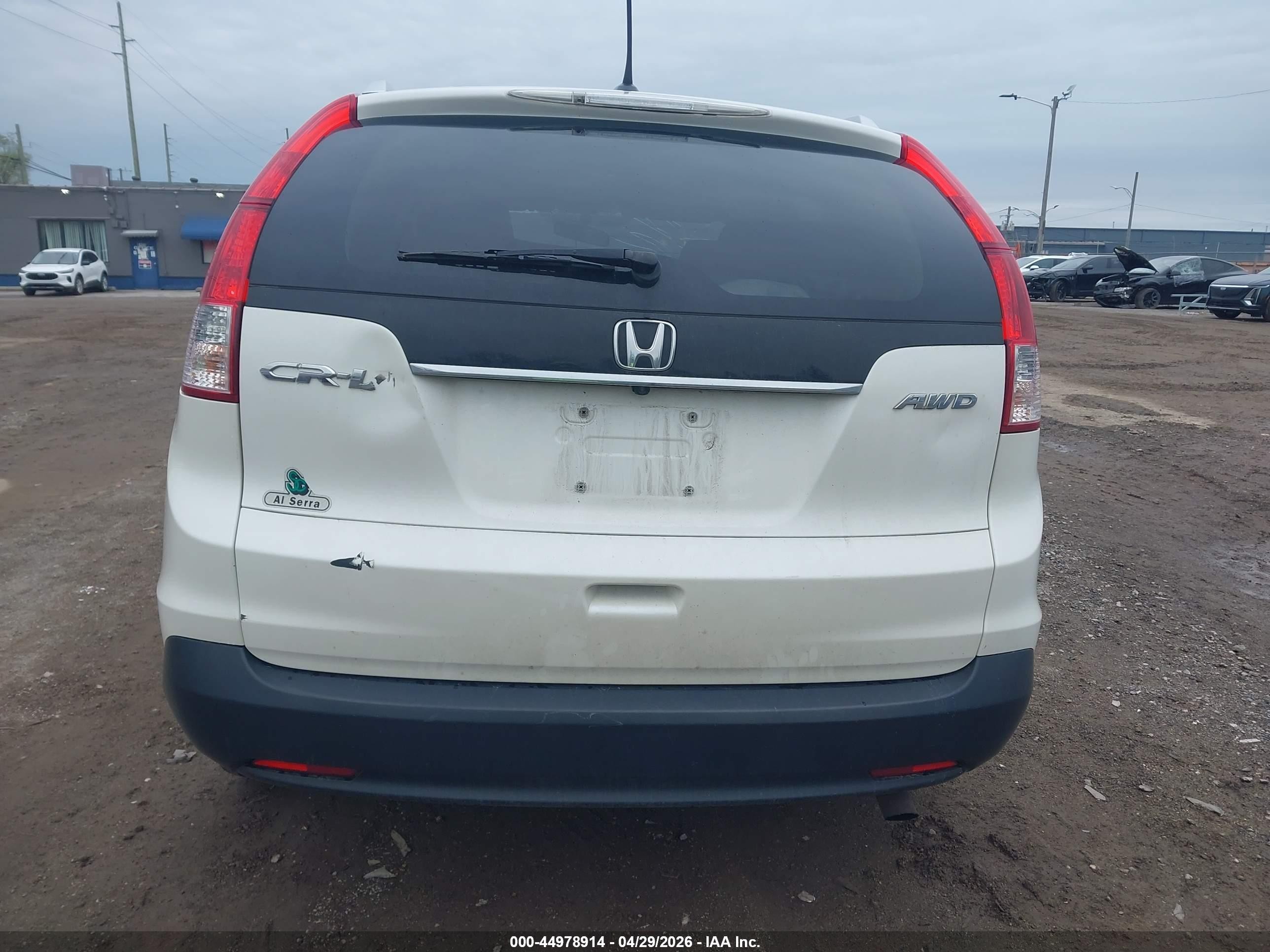 2013 Honda Cr-v Ex-l White vin: 5J6RM4H79DL008438