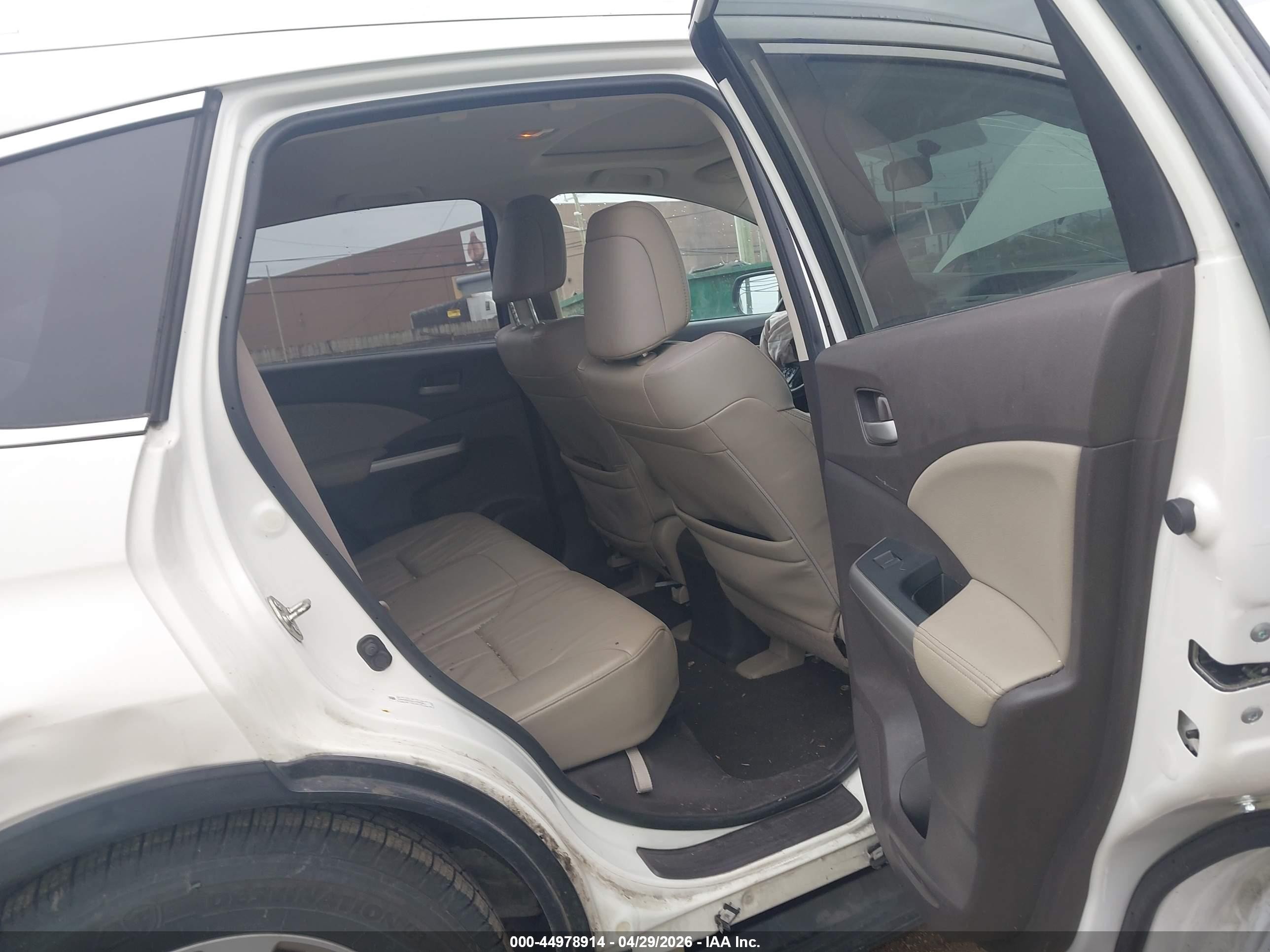 2013 Honda Cr-v Ex-l White vin: 5J6RM4H79DL008438