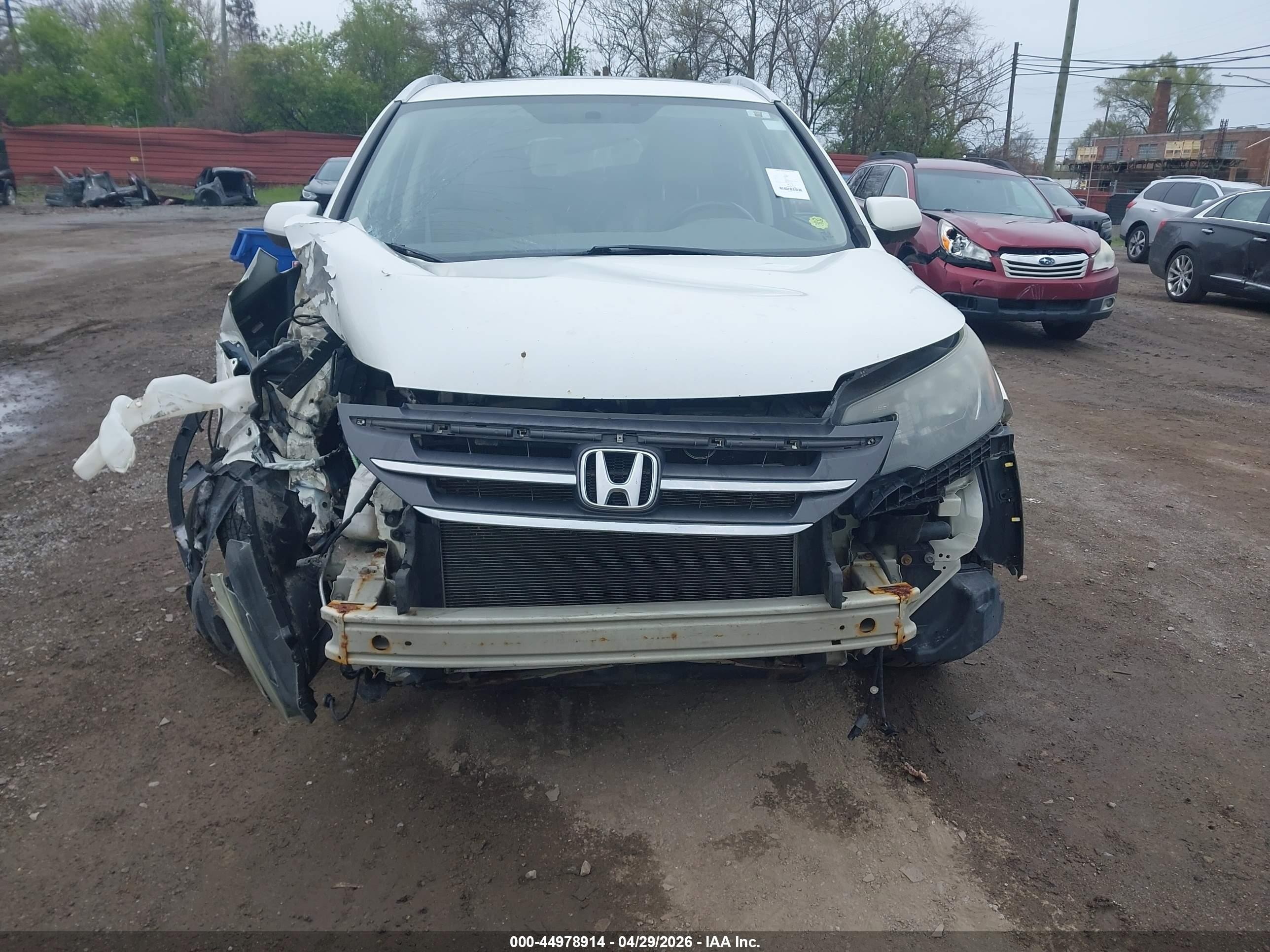 2013 Honda Cr-v Ex-l White vin: 5J6RM4H79DL008438