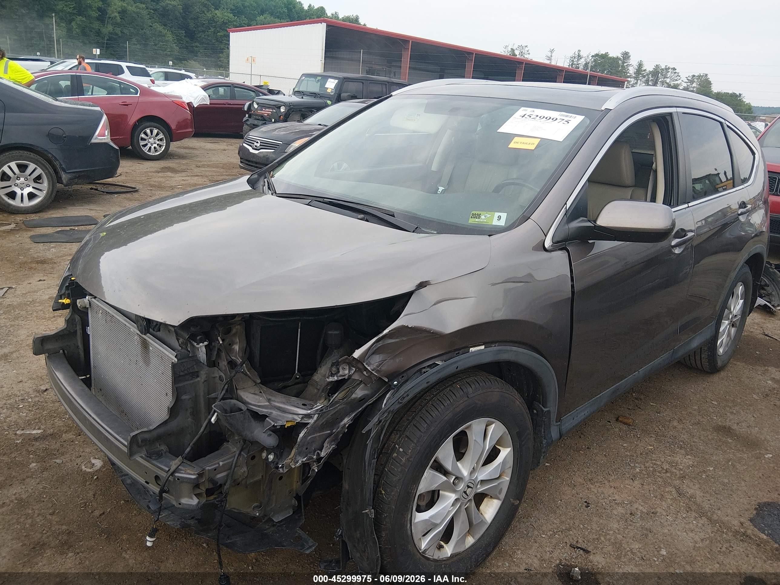 2013 Honda Cr-v Ex-l Brown vin: 5J6RM4H79DL025143