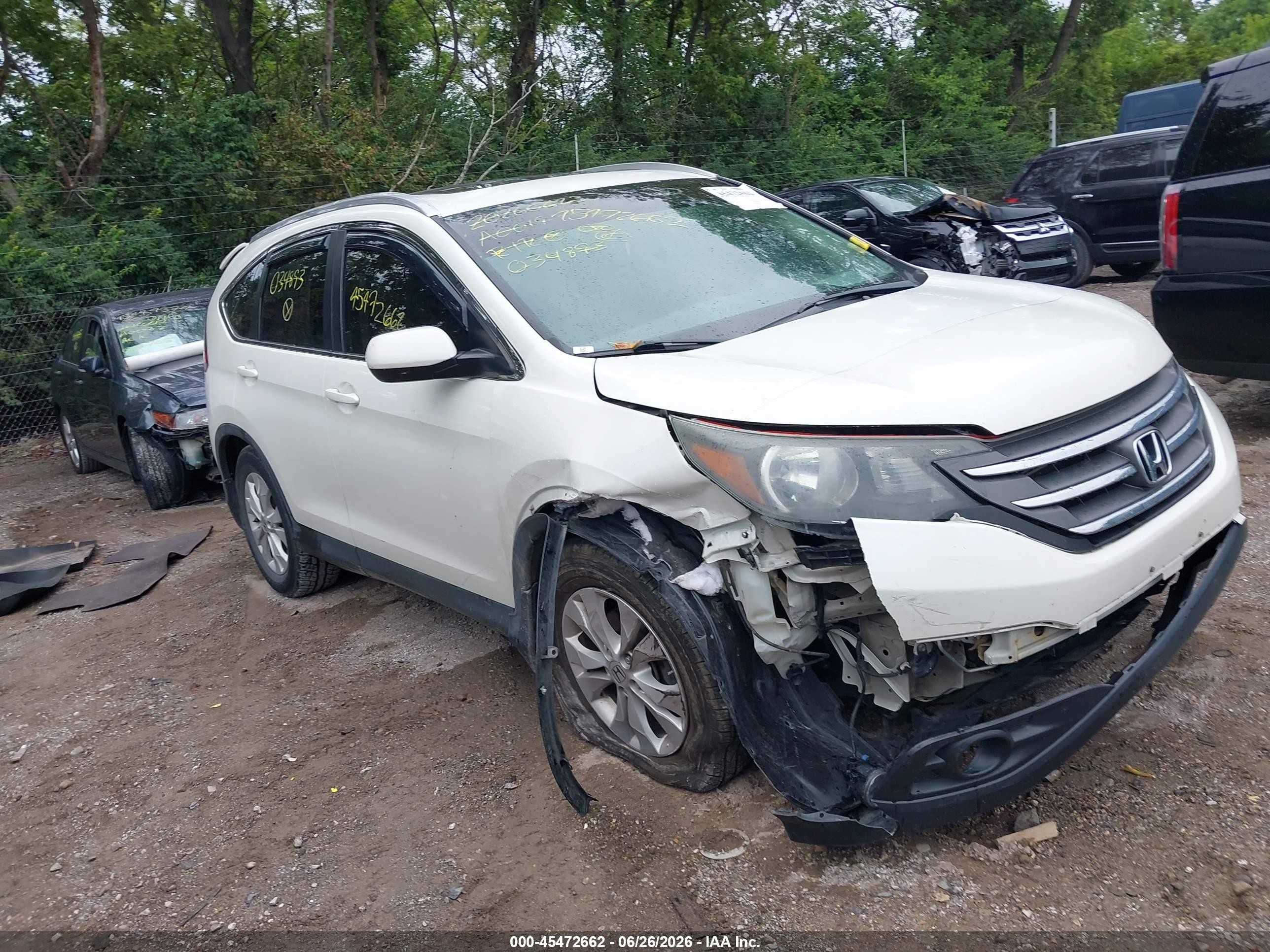 2013 Honda Cr-v Ex-l Белый vin: 5J6RM4H79DL034893