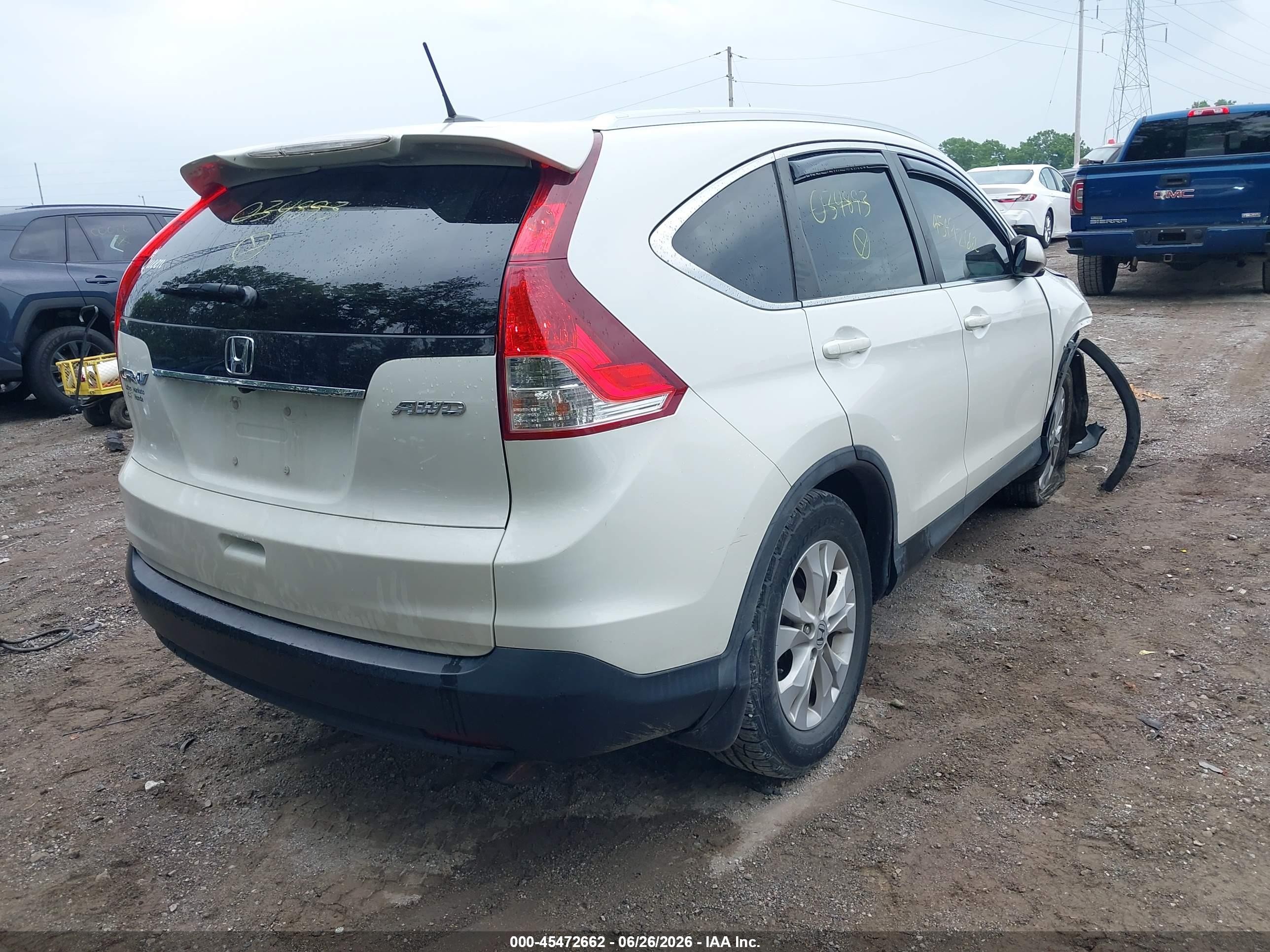 2013 Honda Cr-v Ex-l Белый vin: 5J6RM4H79DL034893