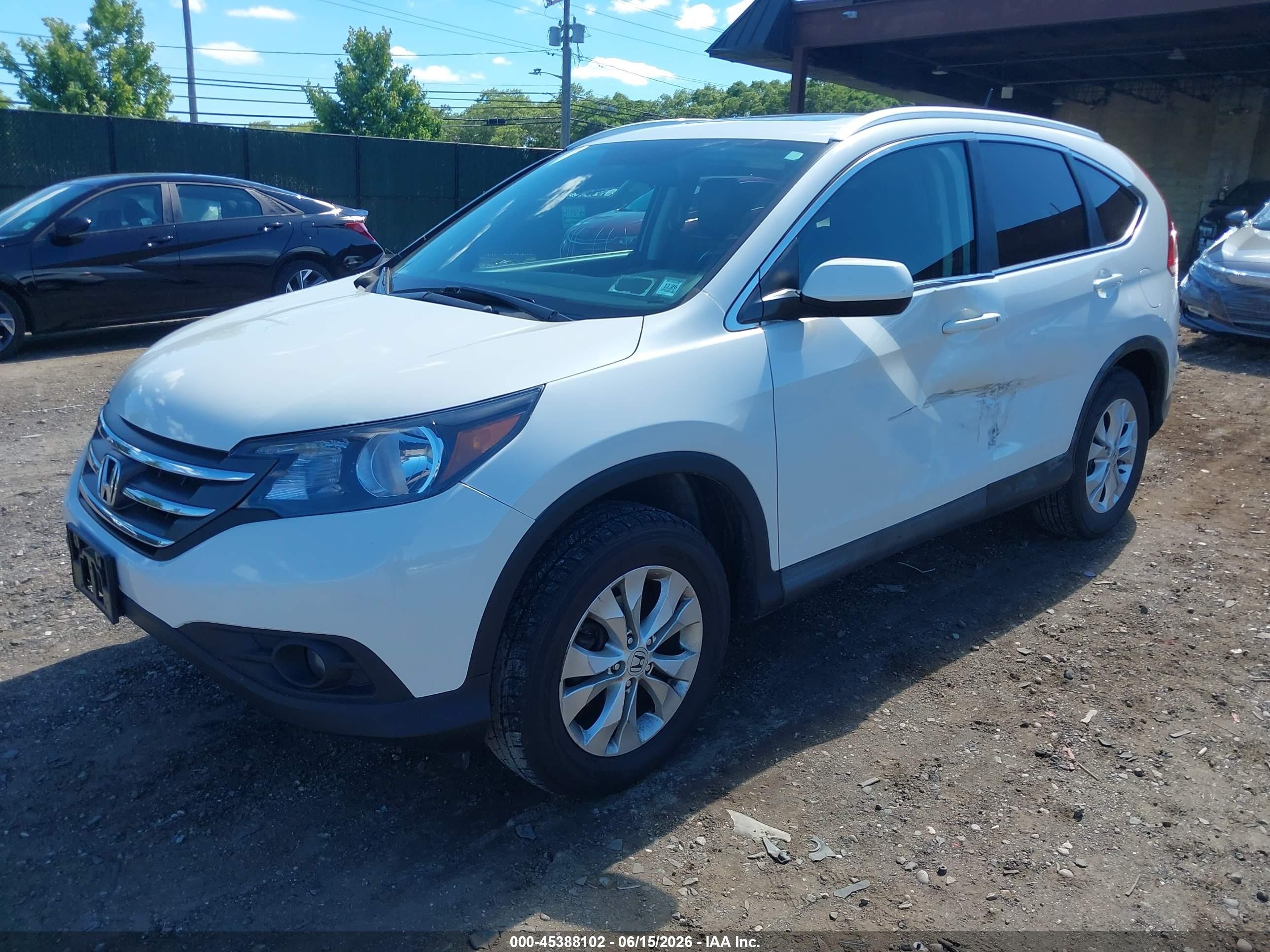 2013 Honda Cr-v Ex-l White vin: 5J6RM4H79DL049717