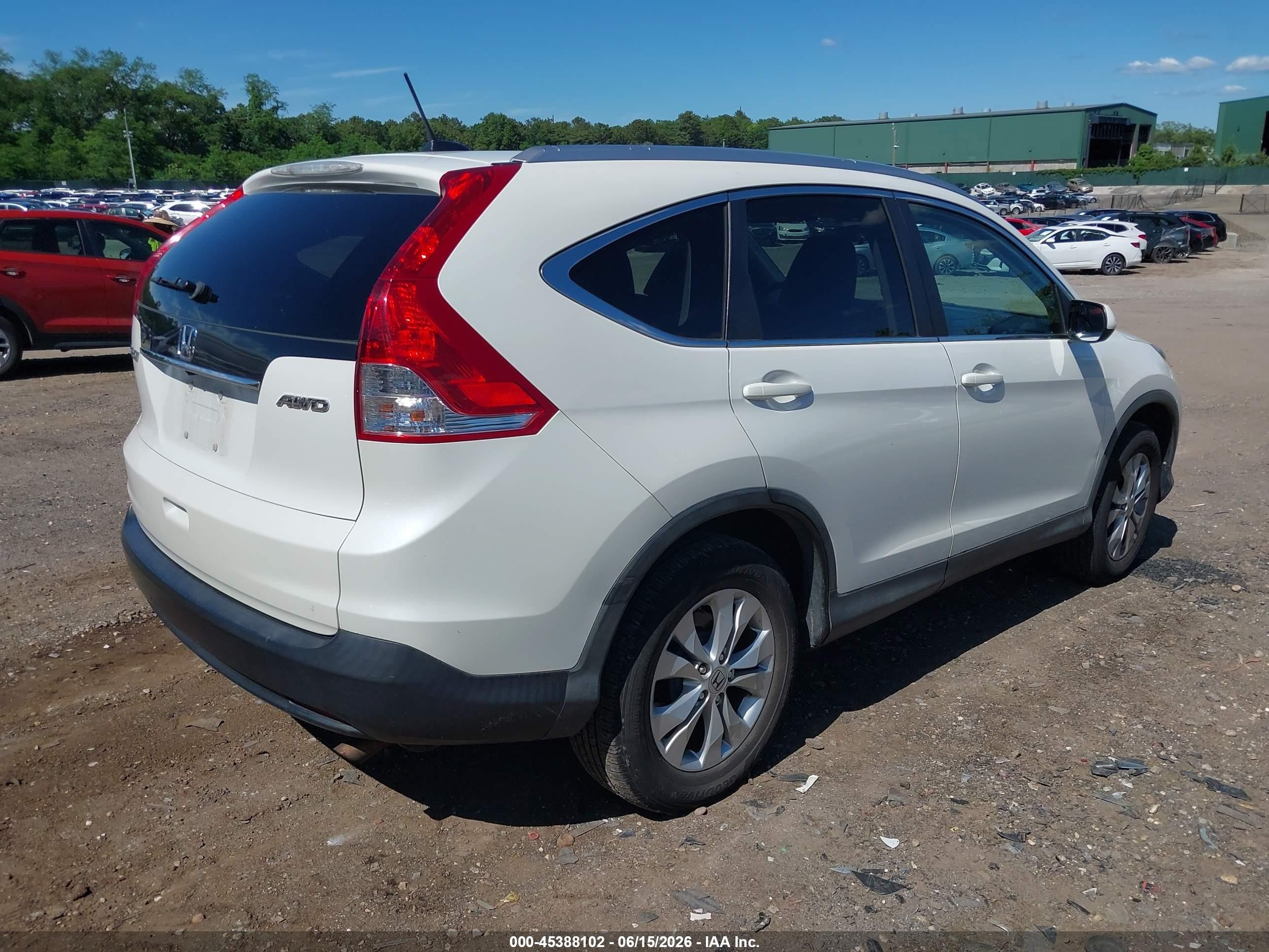 2013 Honda Cr-v Ex-l White vin: 5J6RM4H79DL049717