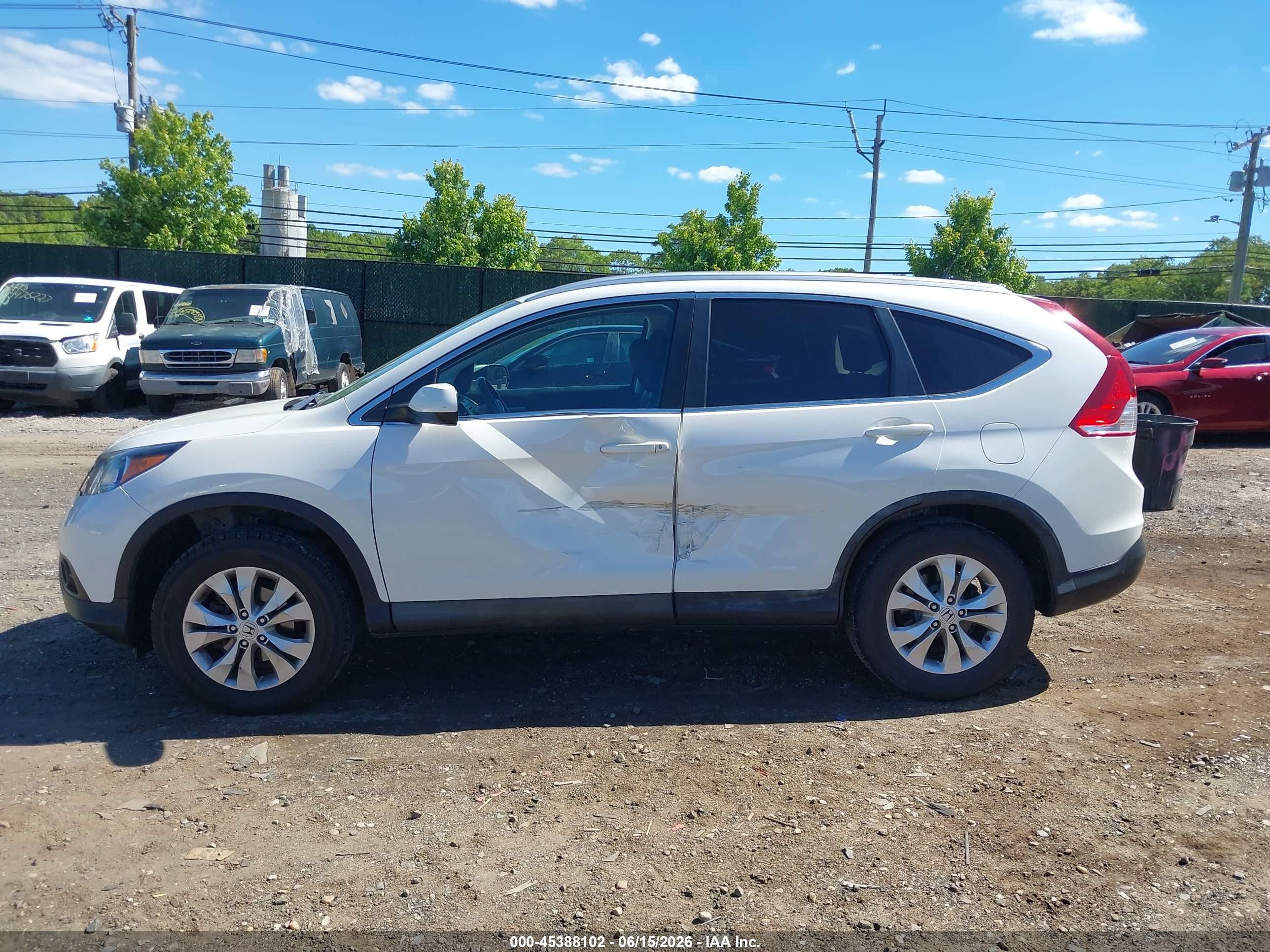 2013 Honda Cr-v Ex-l White vin: 5J6RM4H79DL049717