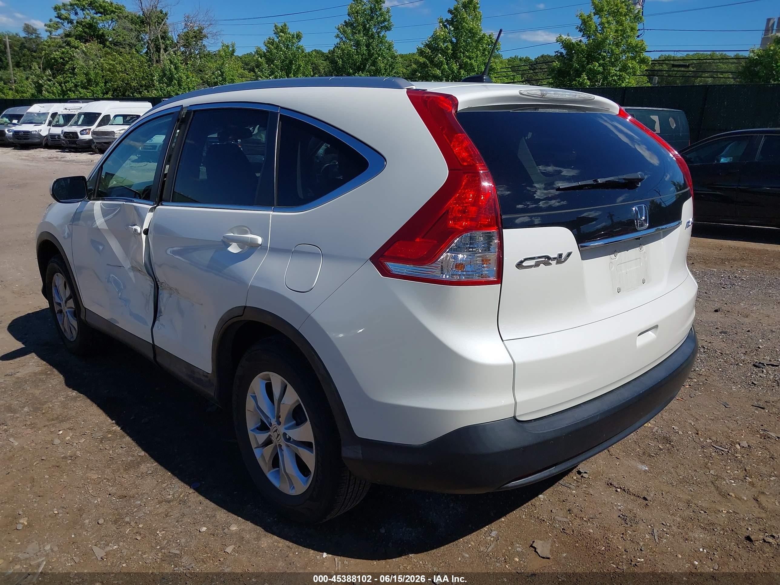 2013 Honda Cr-v Ex-l White vin: 5J6RM4H79DL049717