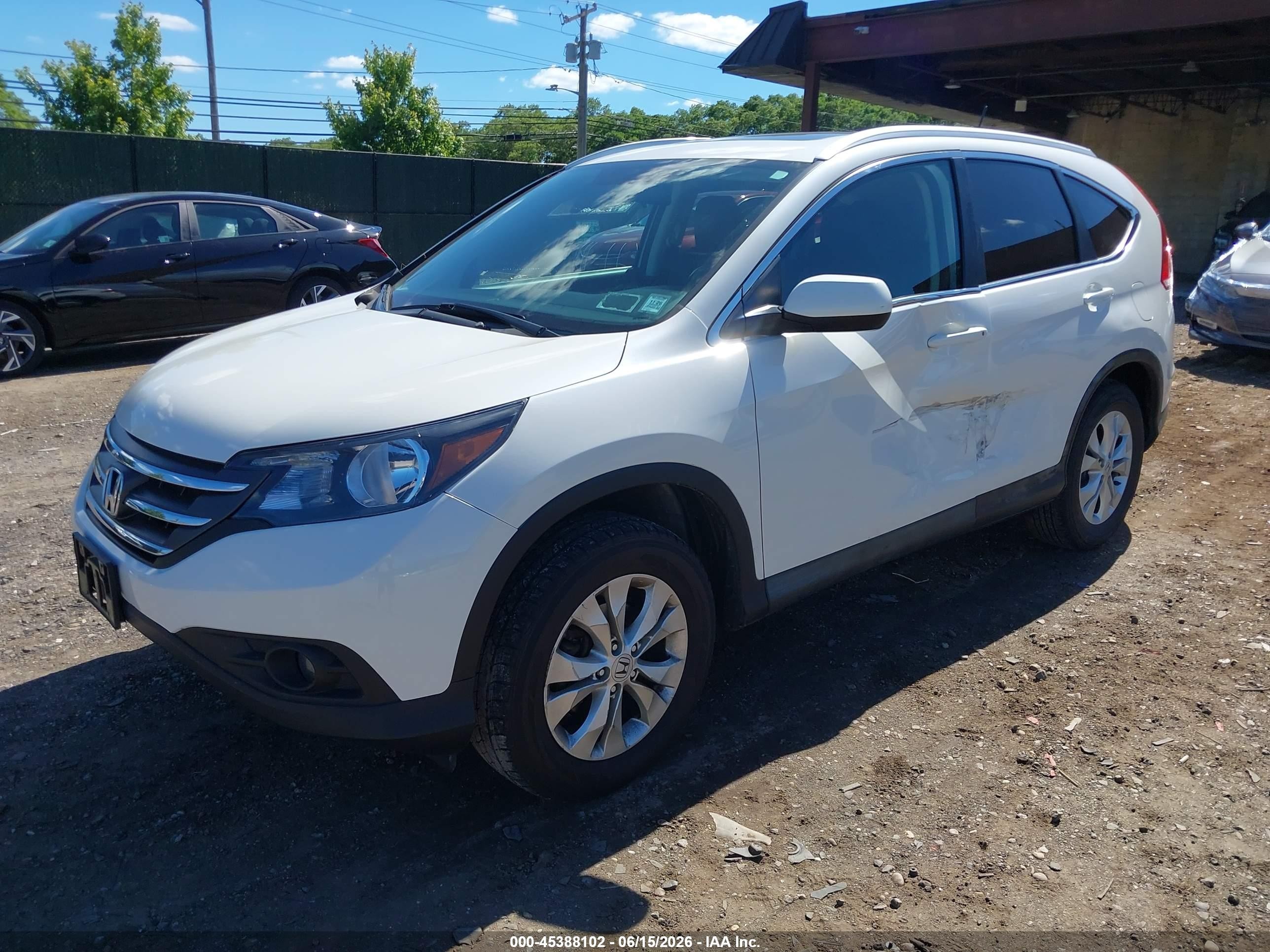 2013 Honda Cr-v Ex-l White vin: 5J6RM4H79DL049717