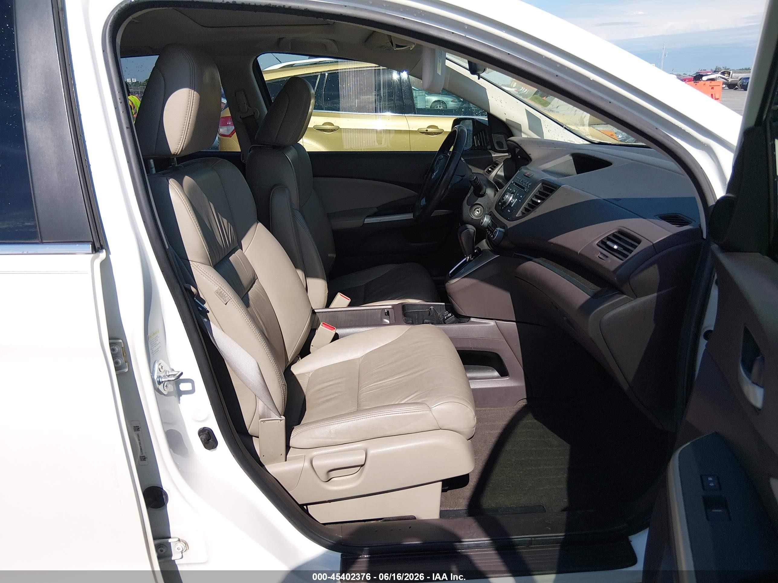 2013 Honda Cr-v Ex-l White vin: 5J6RM4H79DL053962