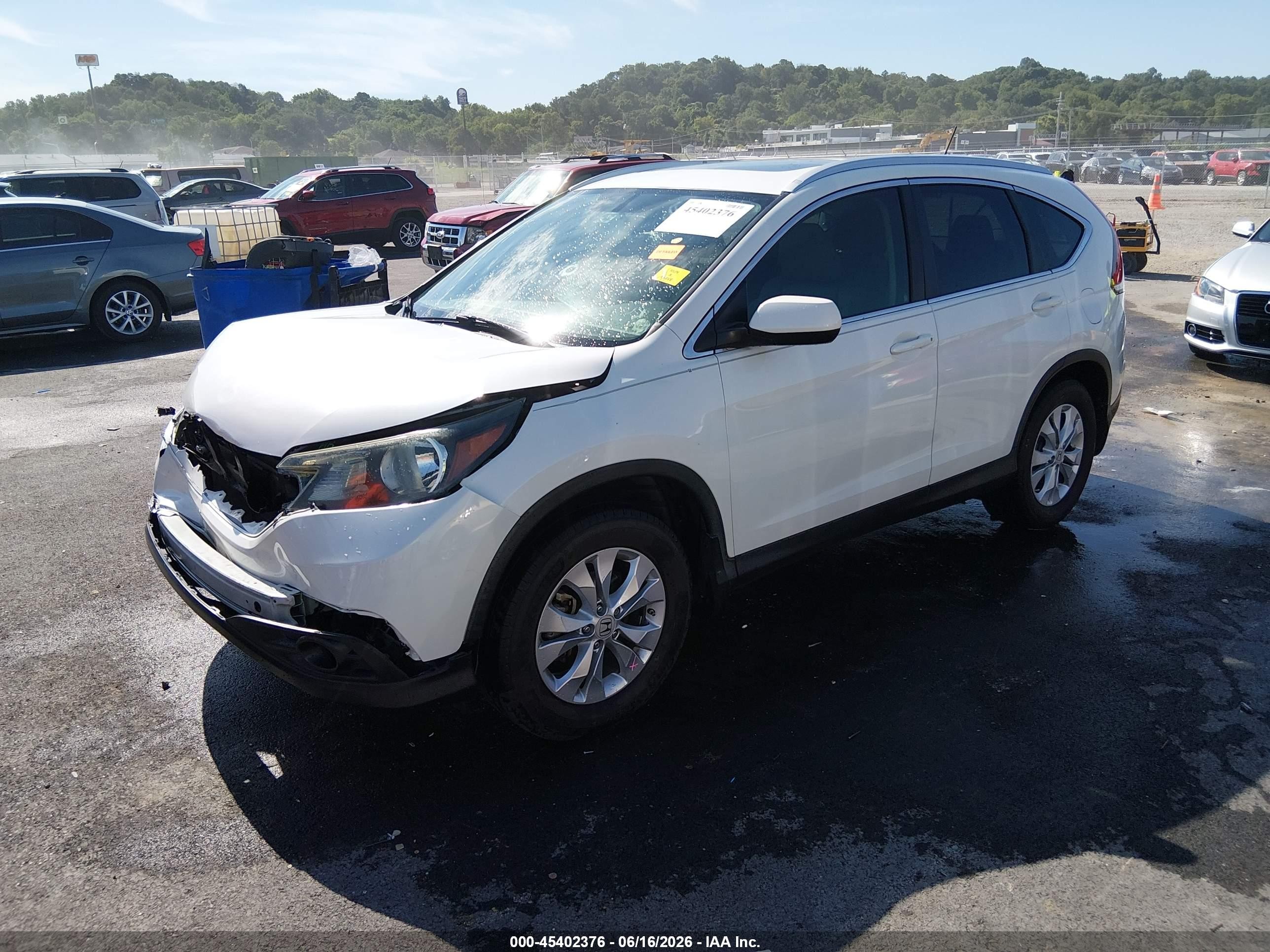 2013 Honda Cr-v Ex-l White vin: 5J6RM4H79DL053962