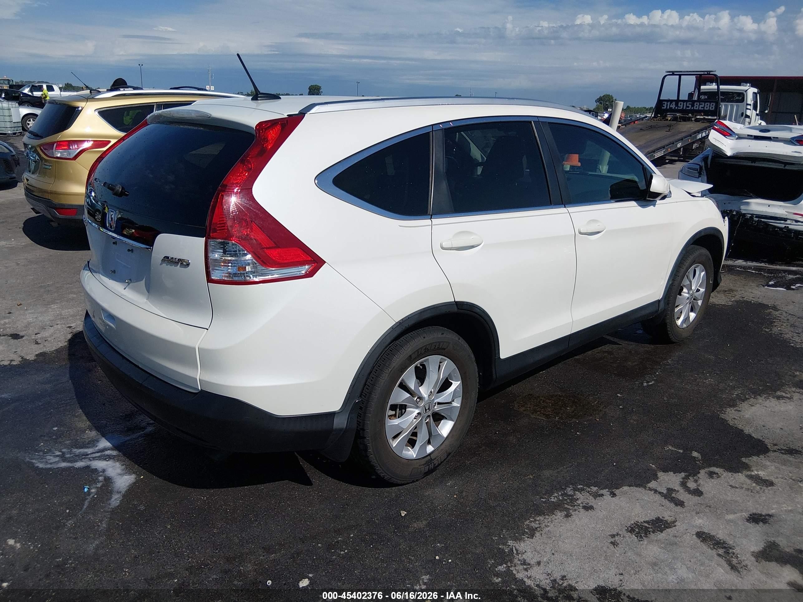 2013 Honda Cr-v Ex-l White vin: 5J6RM4H79DL053962
