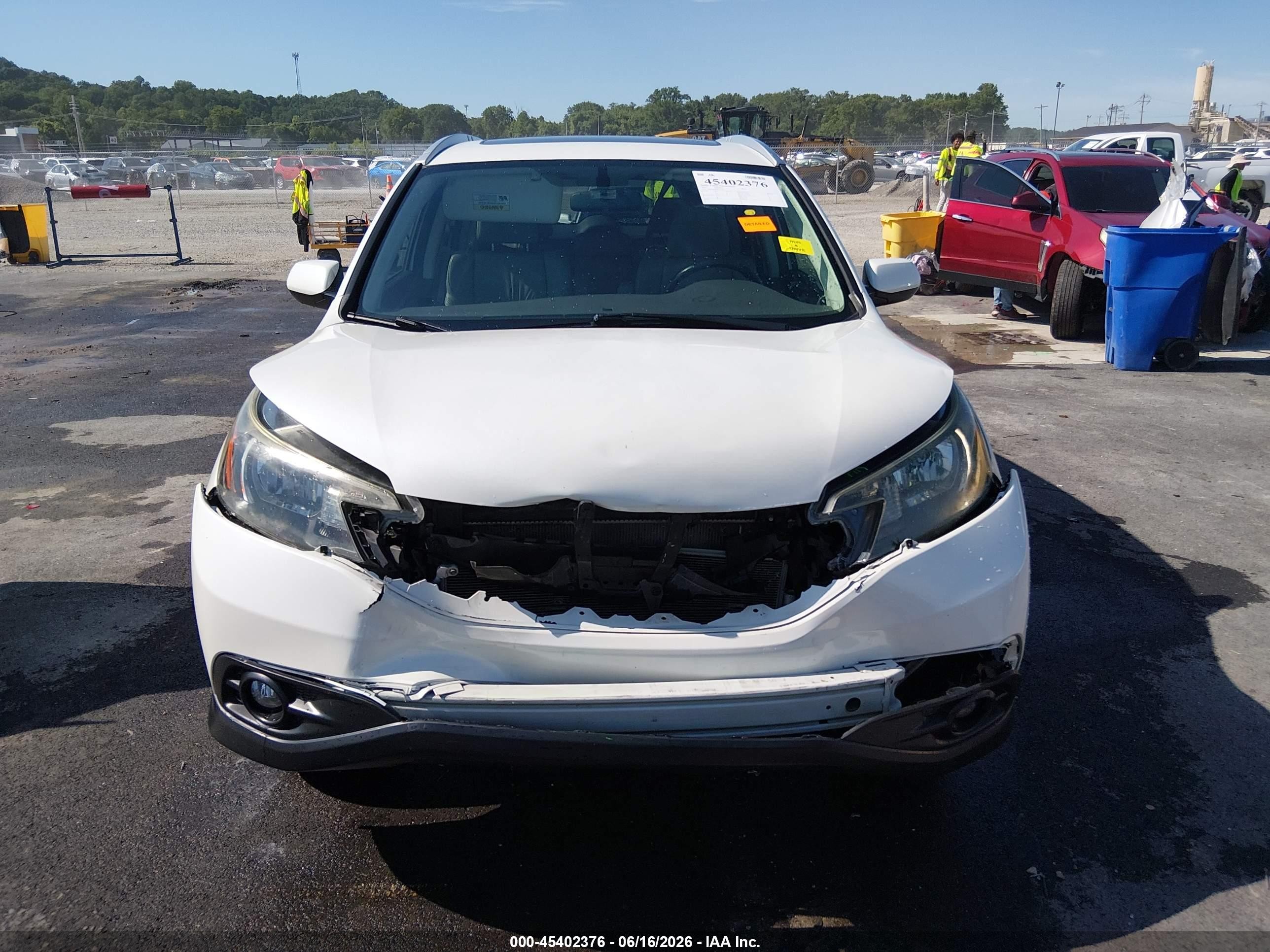 2013 Honda Cr-v Ex-l White vin: 5J6RM4H79DL053962