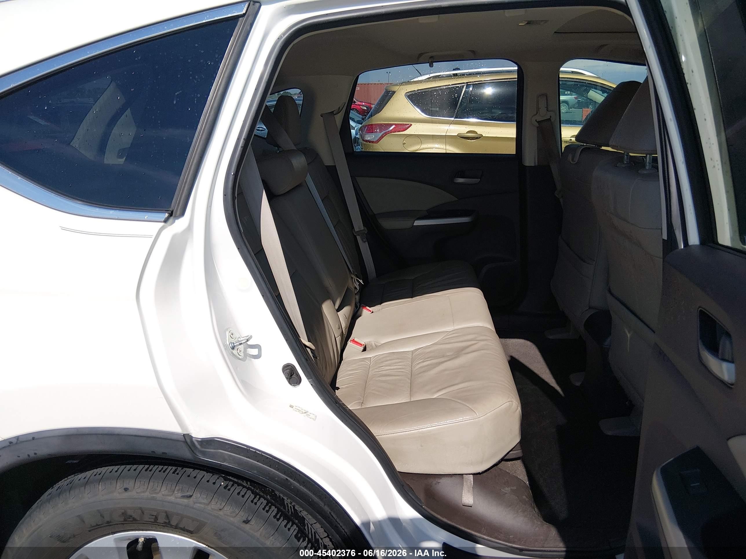 2013 Honda Cr-v Ex-l White vin: 5J6RM4H79DL053962
