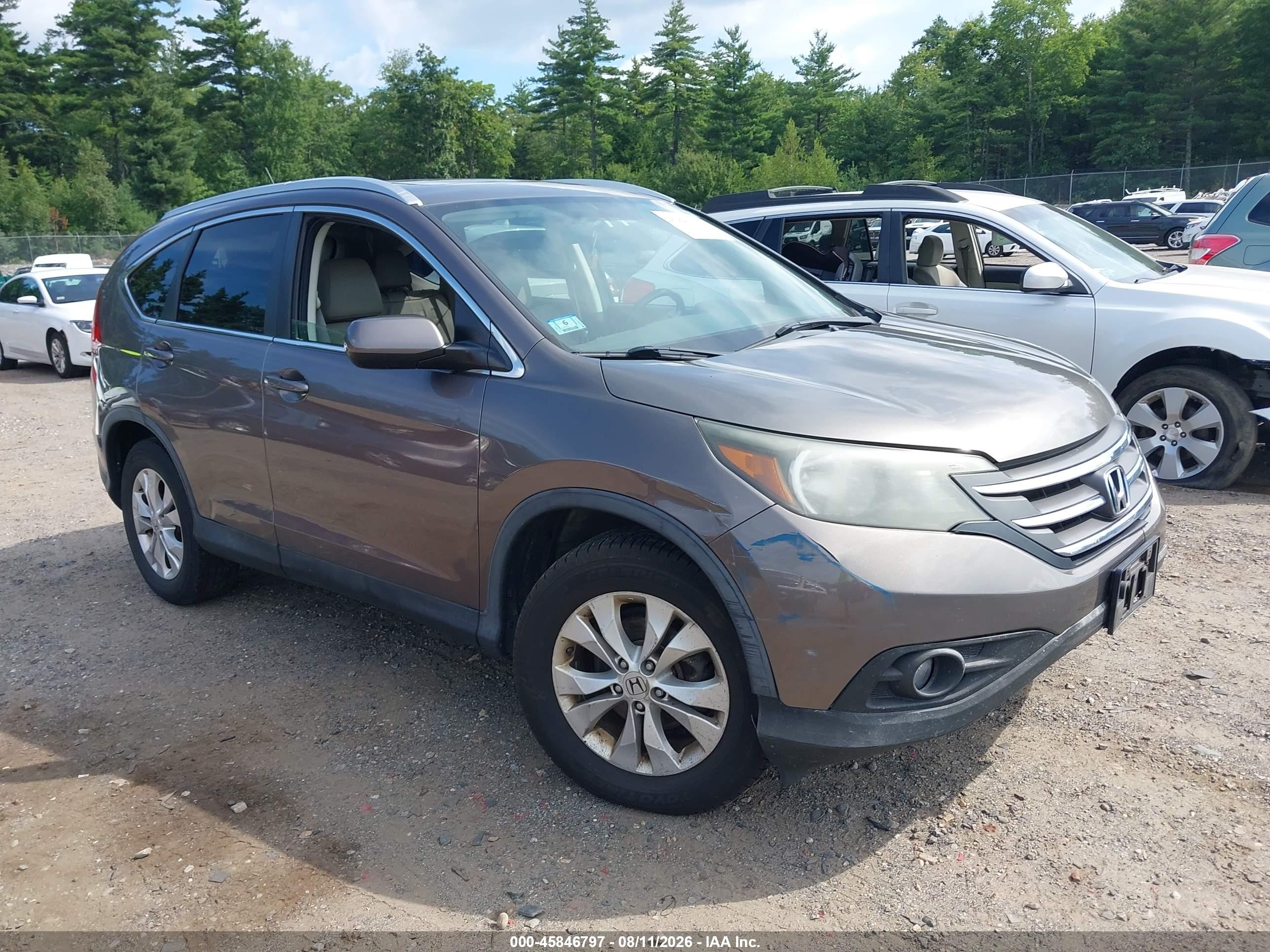 2013 Honda Cr-v Ex-l Серый vin: 5J6RM4H79DL060653