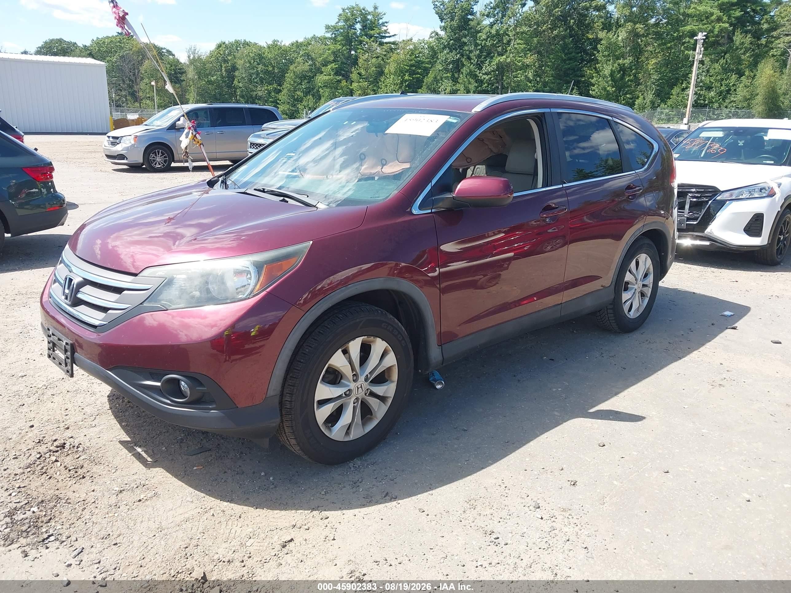 2013 Honda Cr-v Ex-l Red vin: 5J6RM4H79DL079235