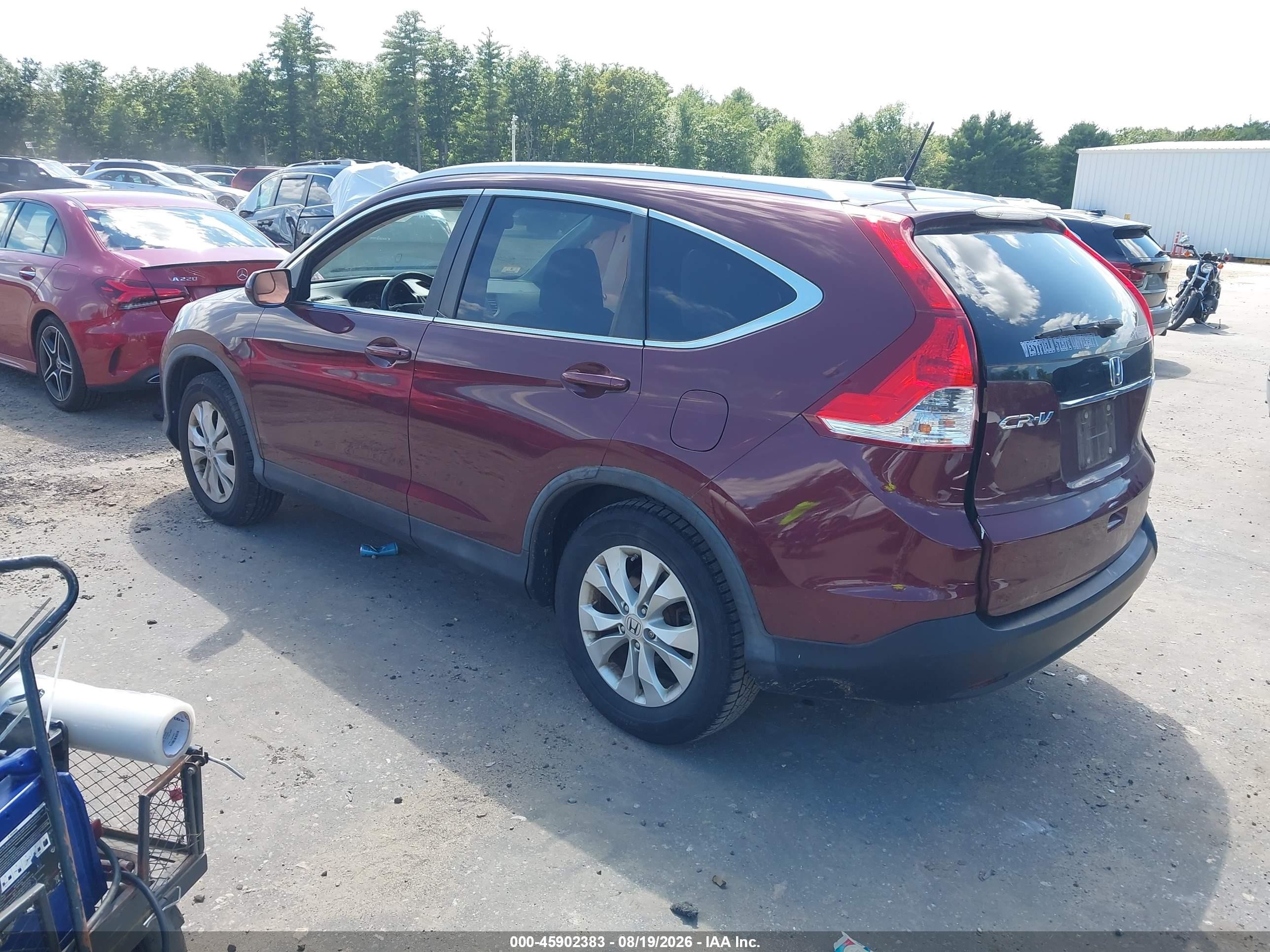 2013 Honda Cr-v Ex-l Red vin: 5J6RM4H79DL079235