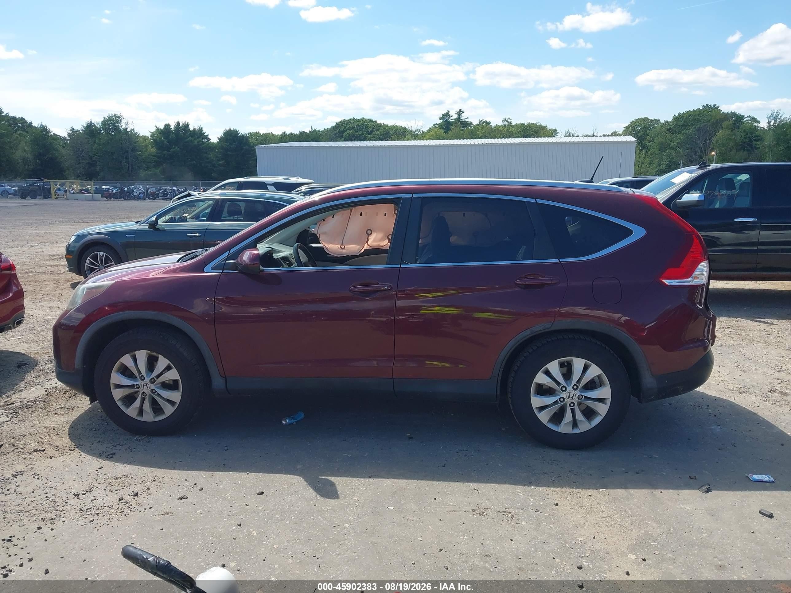 2013 Honda Cr-v Ex-l Red vin: 5J6RM4H79DL079235