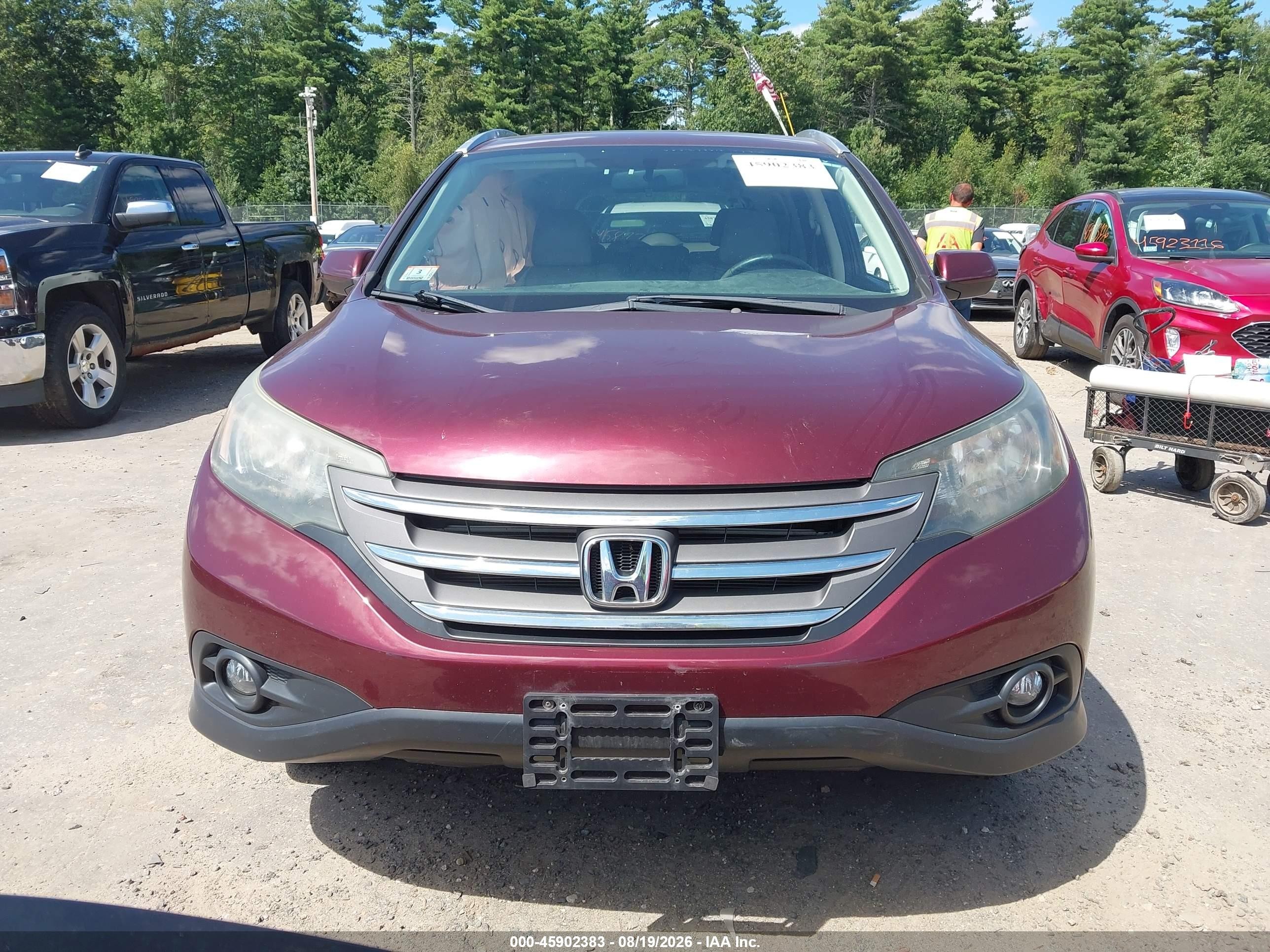 2013 Honda Cr-v Ex-l Red vin: 5J6RM4H79DL079235