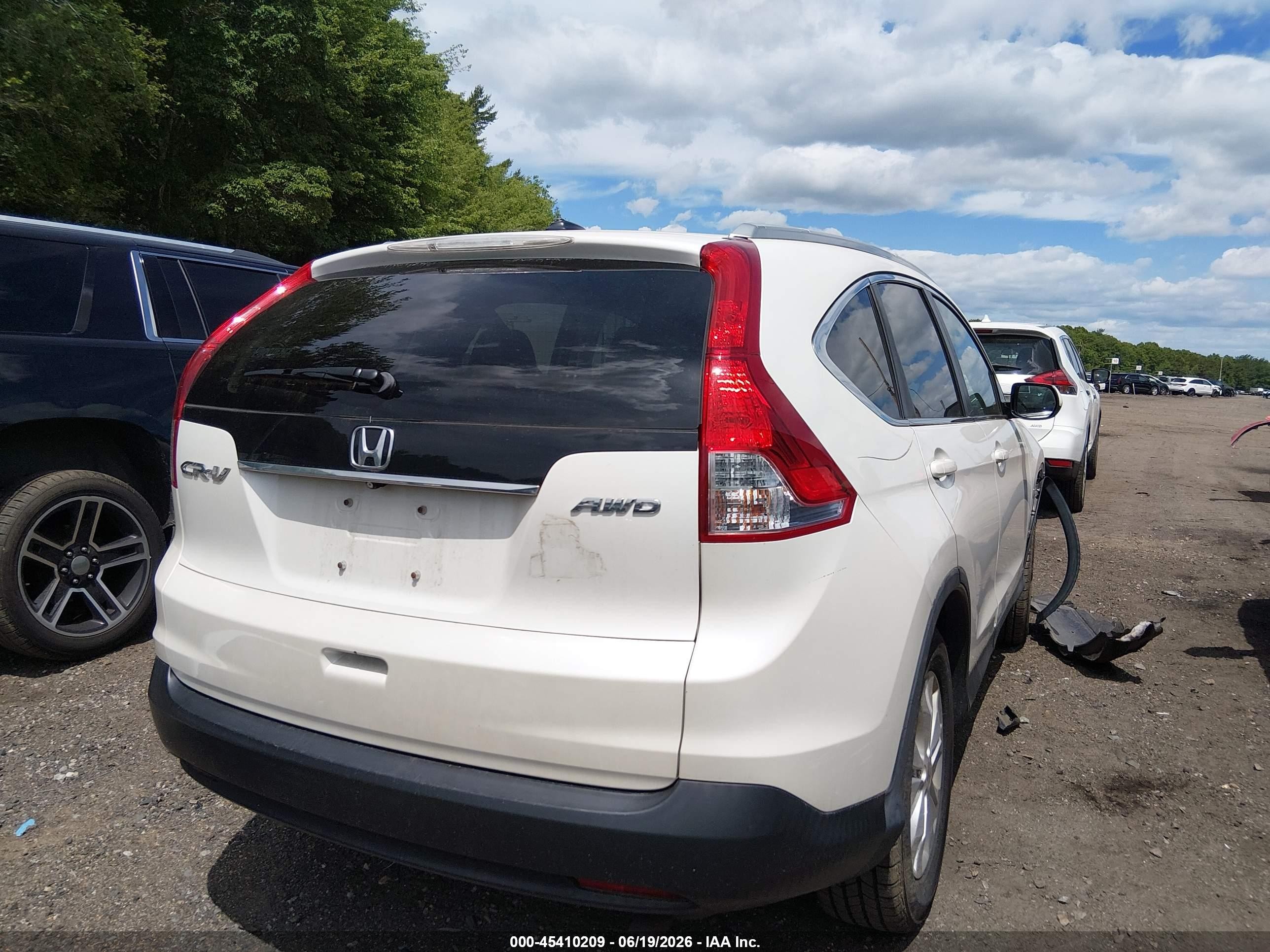 2013 Honda Cr-v Ex-l White vin: 5J6RM4H79DL079316