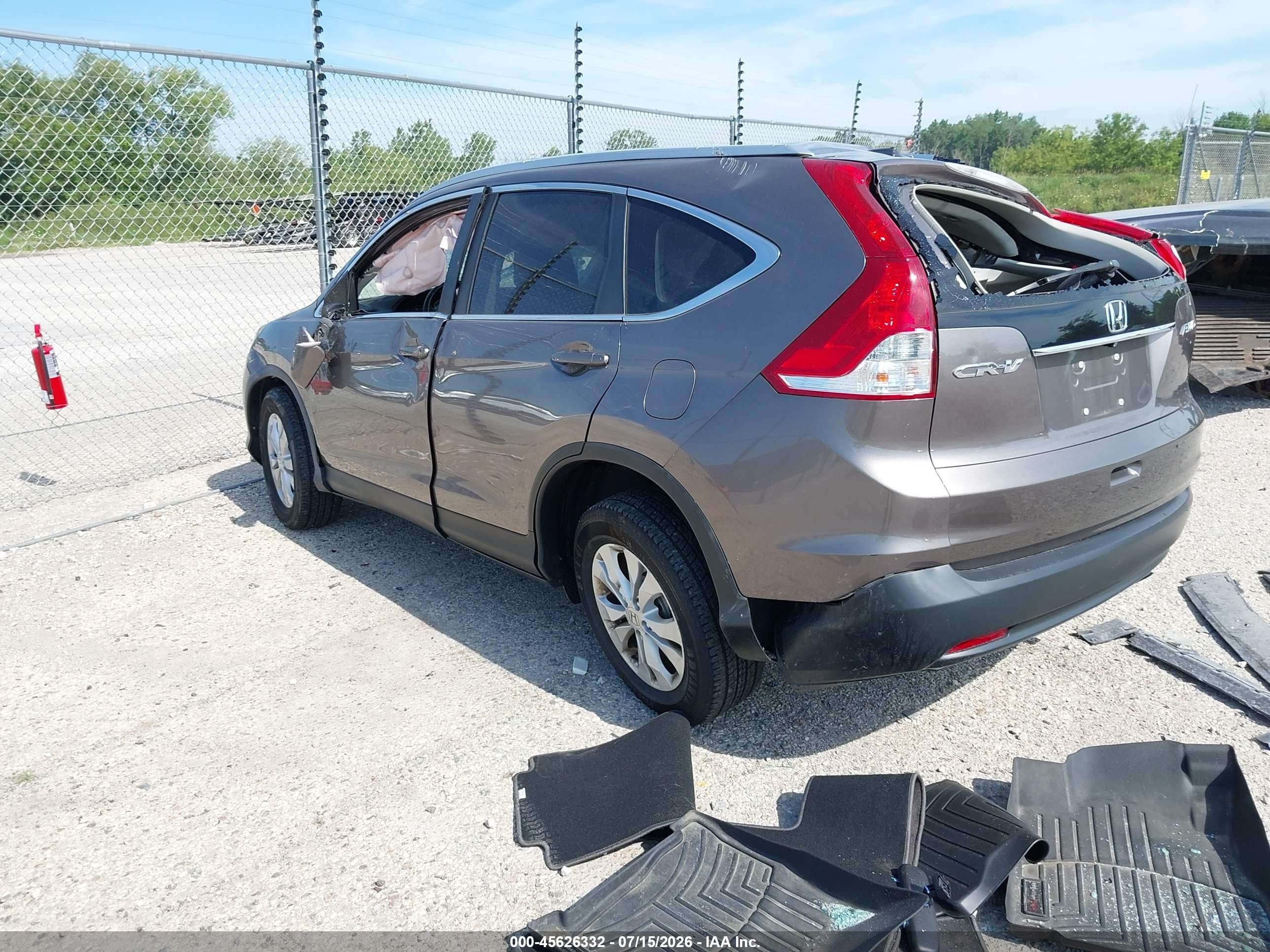 2013 Honda Cr-v Ex-l Gray vin: 5J6RM4H79DL082927