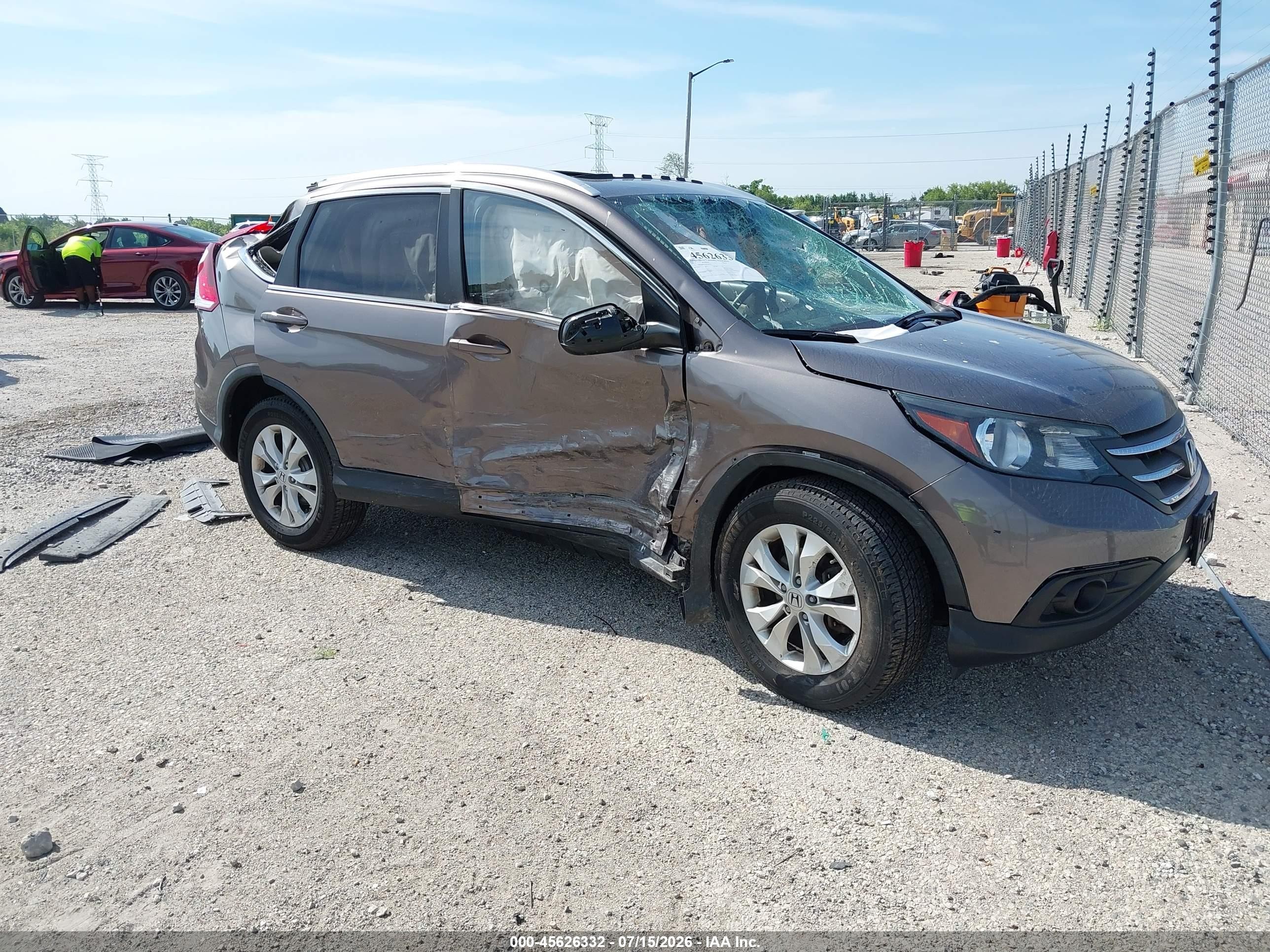 2013 Honda Cr-v Ex-l Gray vin: 5J6RM4H79DL082927