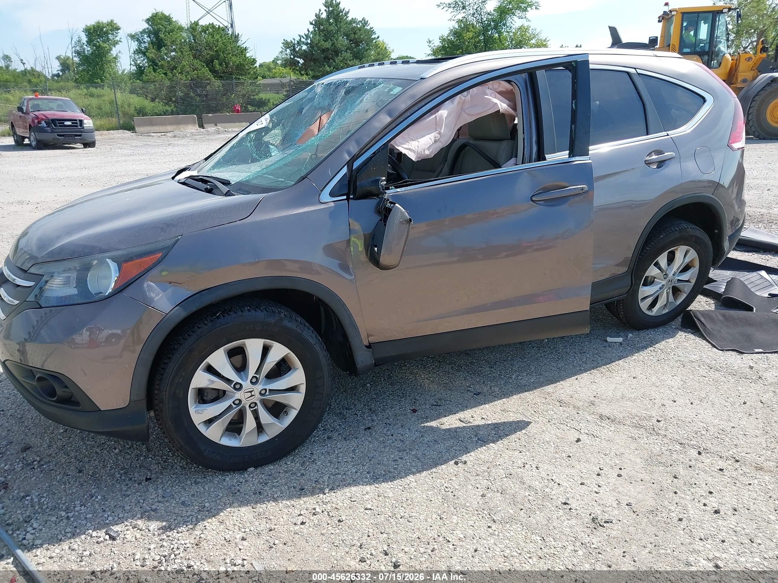 2013 Honda Cr-v Ex-l Gray vin: 5J6RM4H79DL082927