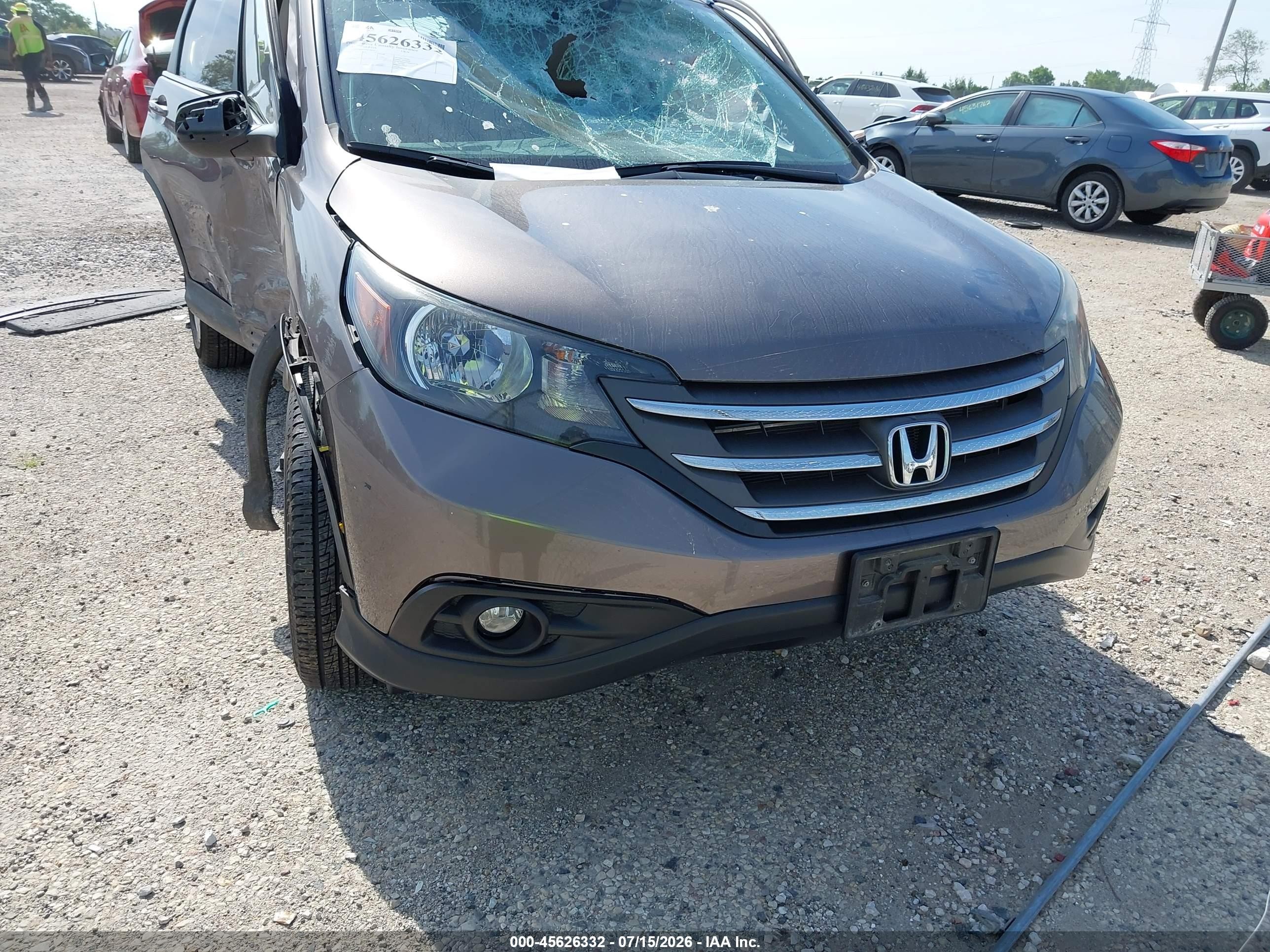 2013 Honda Cr-v Ex-l Gray vin: 5J6RM4H79DL082927