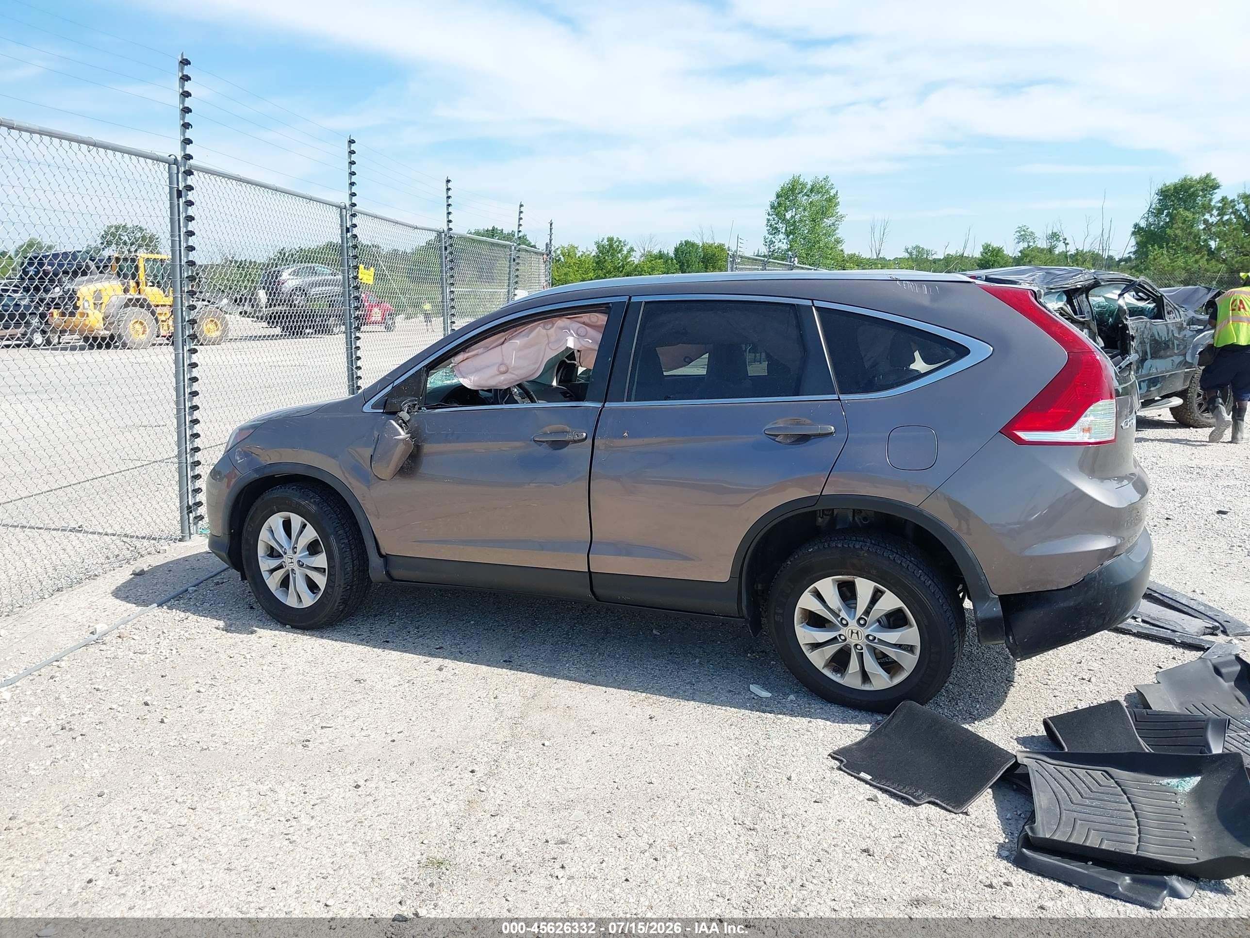 2013 Honda Cr-v Ex-l Gray vin: 5J6RM4H79DL082927