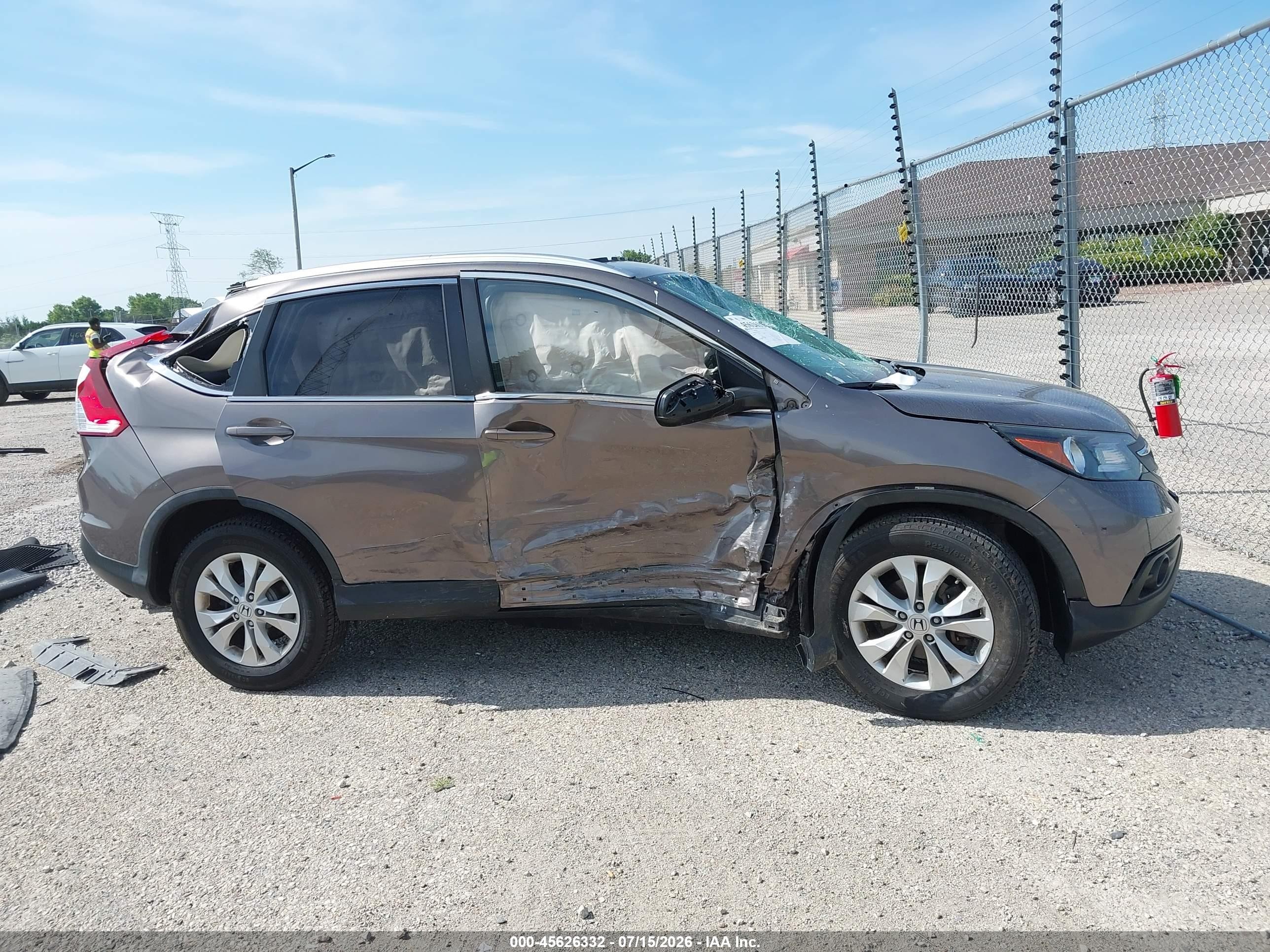 2013 Honda Cr-v Ex-l Gray vin: 5J6RM4H79DL082927