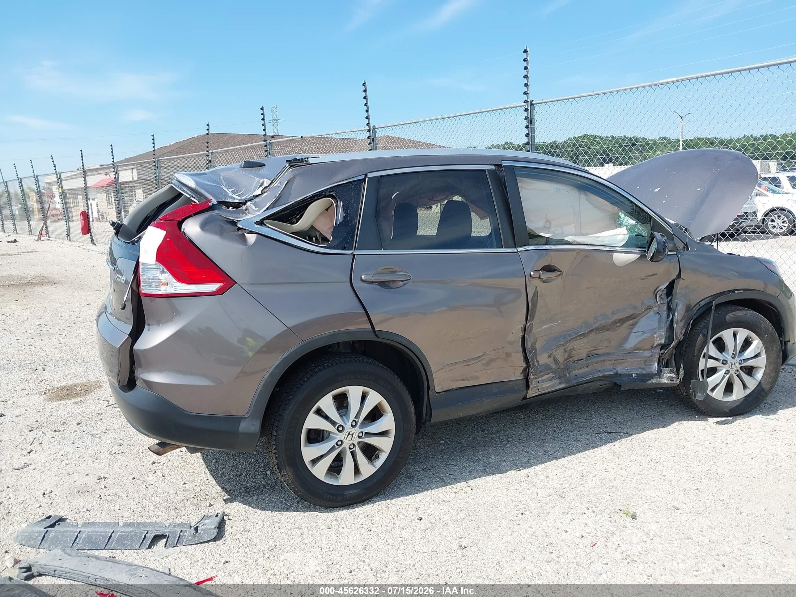 2013 Honda Cr-v Ex-l Gray vin: 5J6RM4H79DL082927