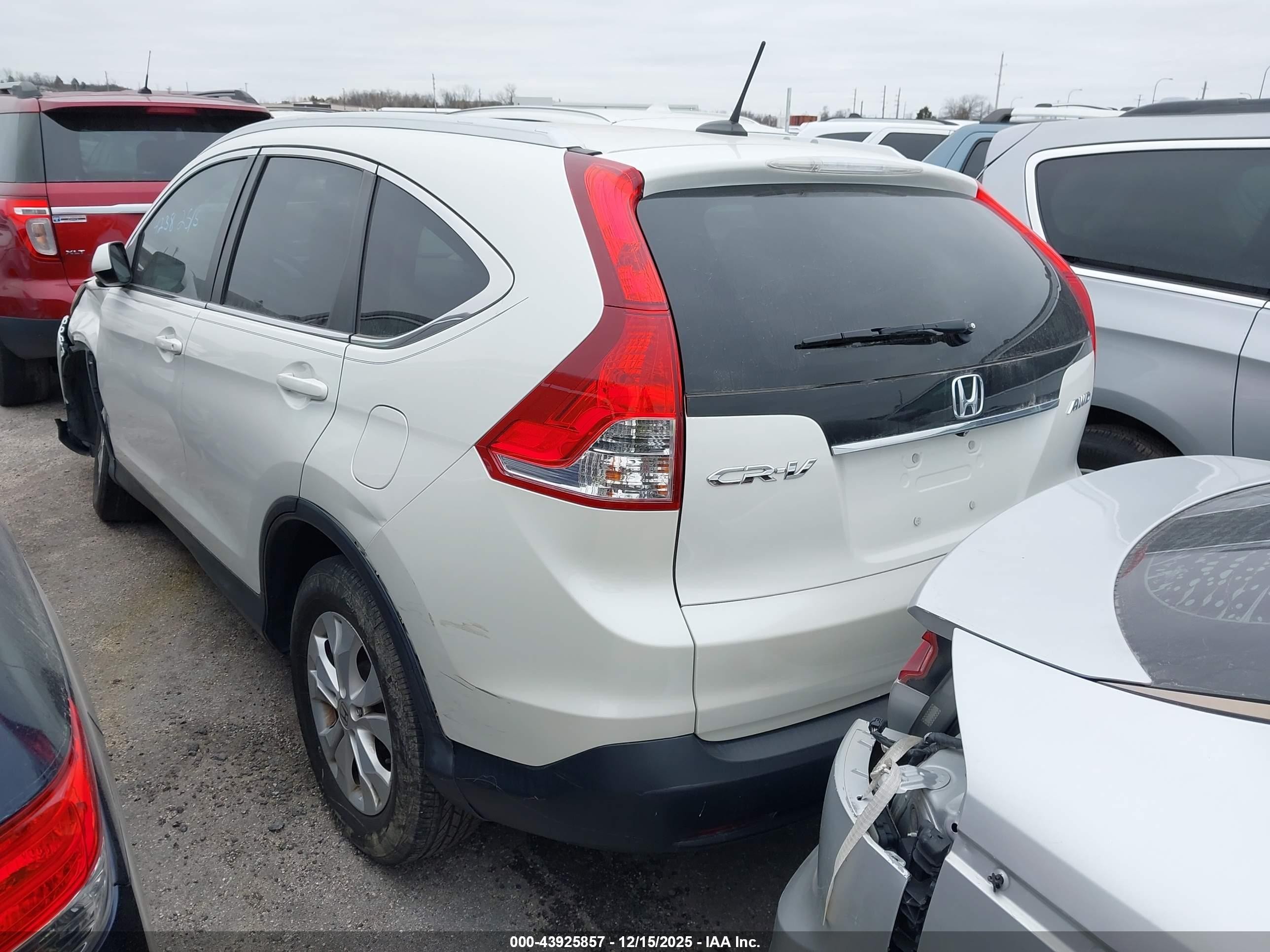 2013 Honda Cr-v Ex-l White vin: 5J6RM4H79DL087562