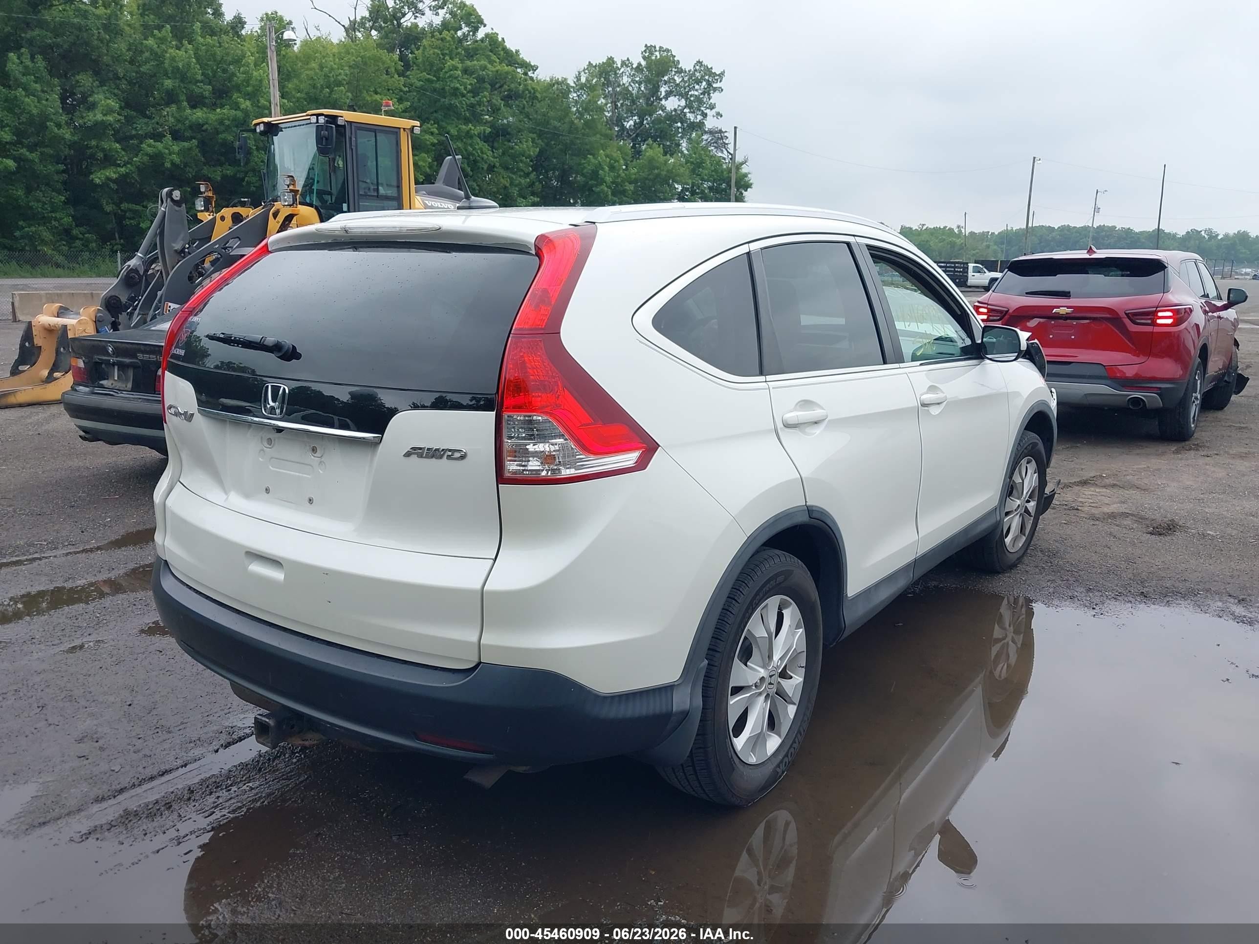 2014 Honda Cr-v Ex-l White vin: 5J6RM4H79EL030733