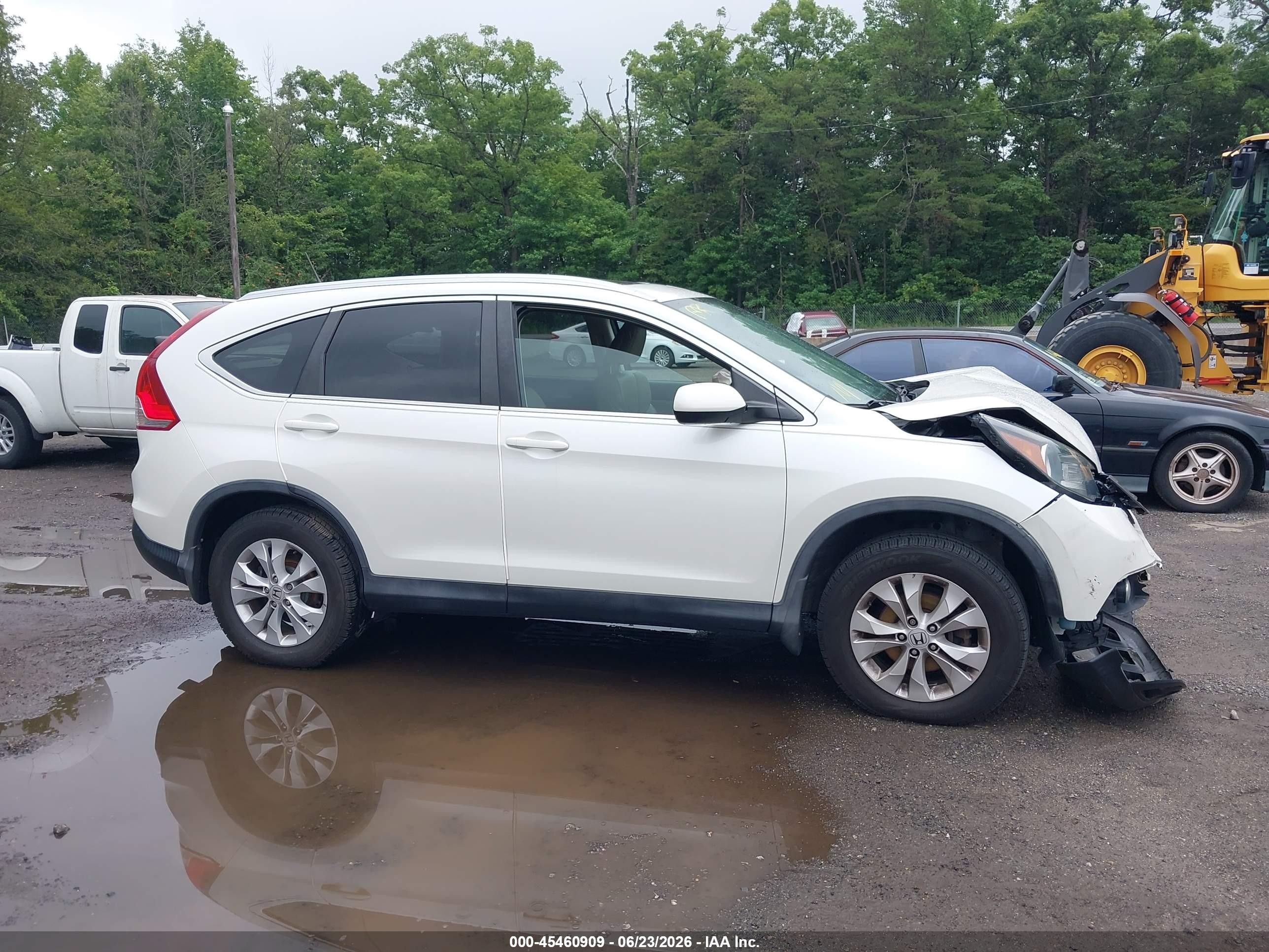 2014 Honda Cr-v Ex-l White vin: 5J6RM4H79EL030733