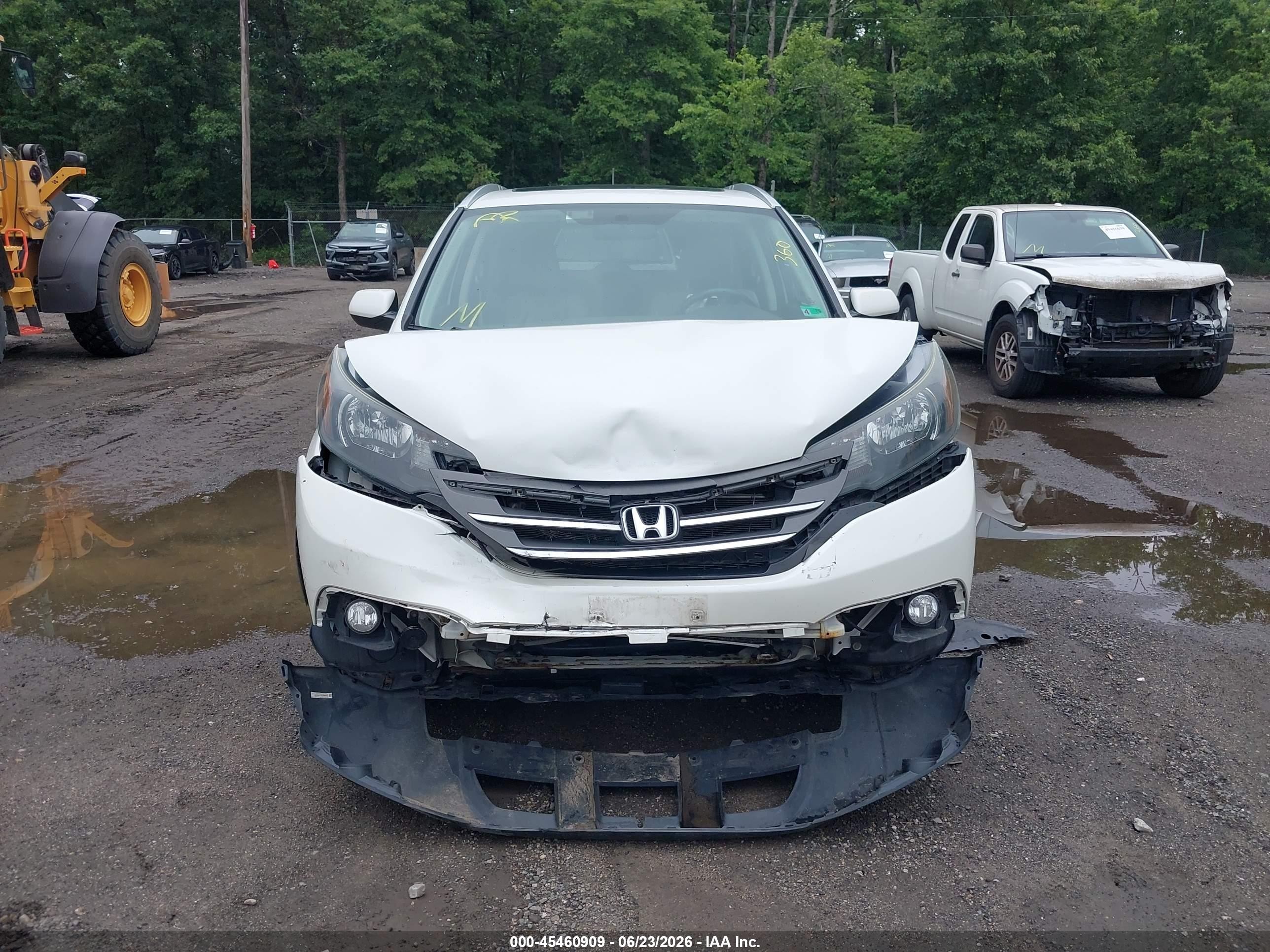 2014 Honda Cr-v Ex-l White vin: 5J6RM4H79EL030733