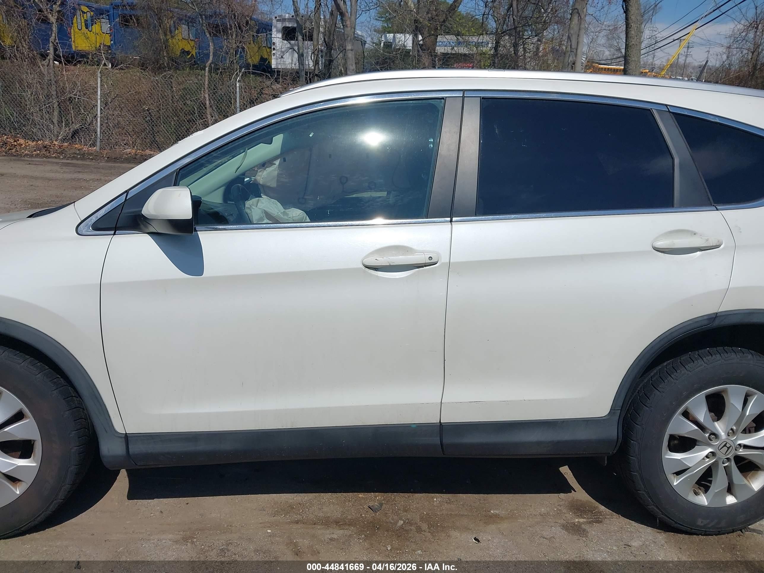 2014 Honda Cr-v Ex-l White vin: 5J6RM4H79EL037066