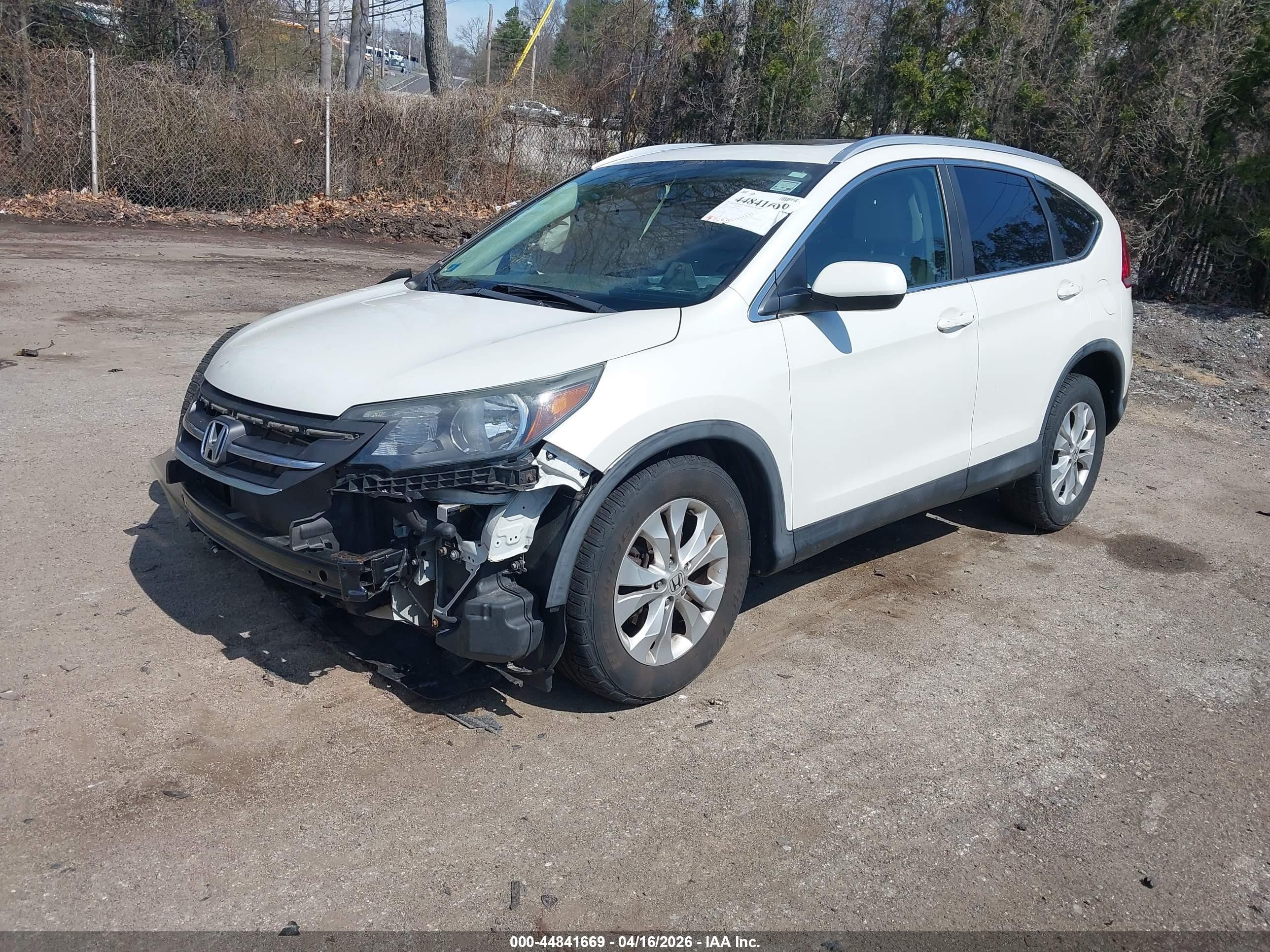 2014 Honda Cr-v Ex-l White vin: 5J6RM4H79EL037066