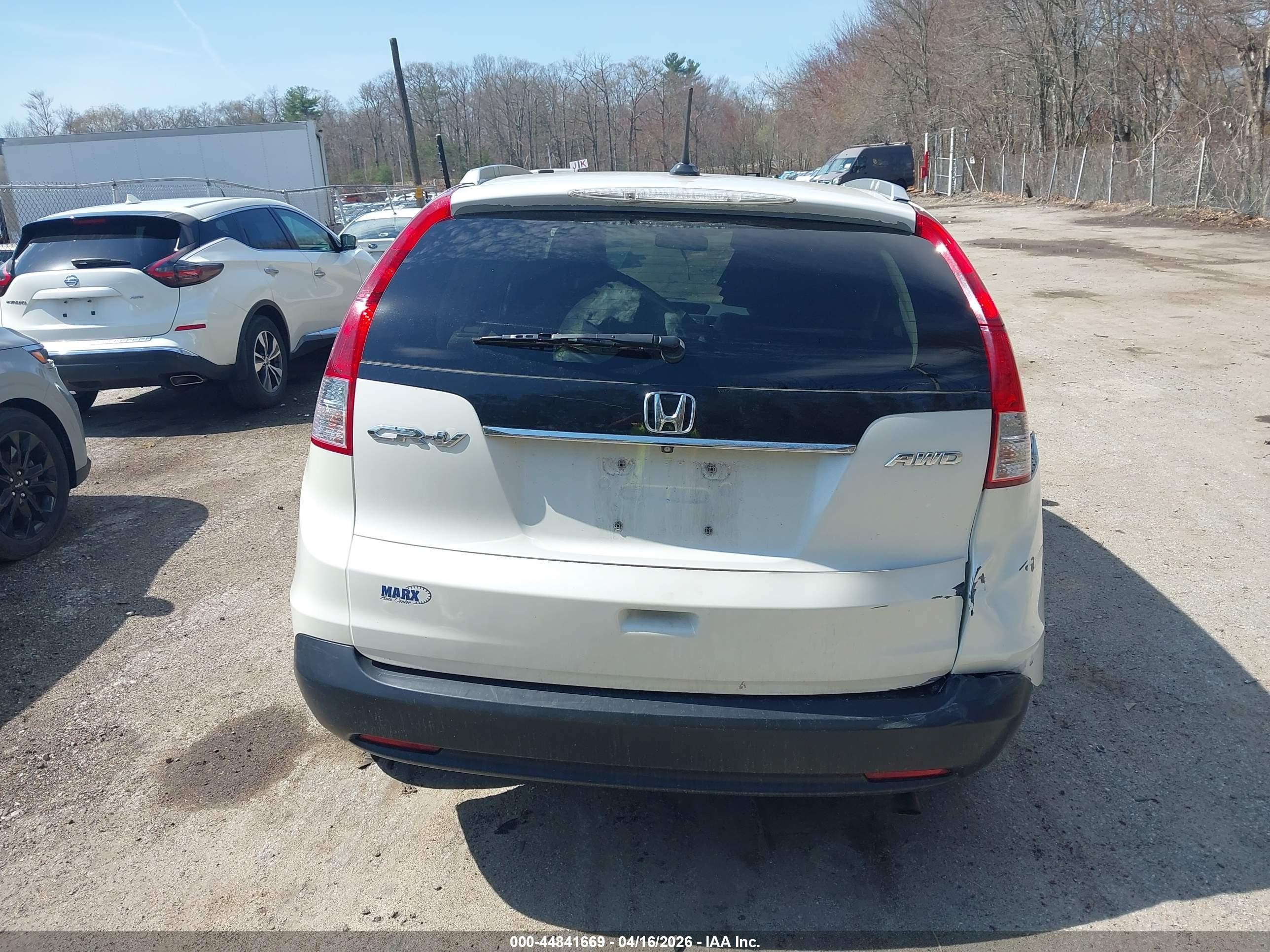 2014 Honda Cr-v Ex-l White vin: 5J6RM4H79EL037066