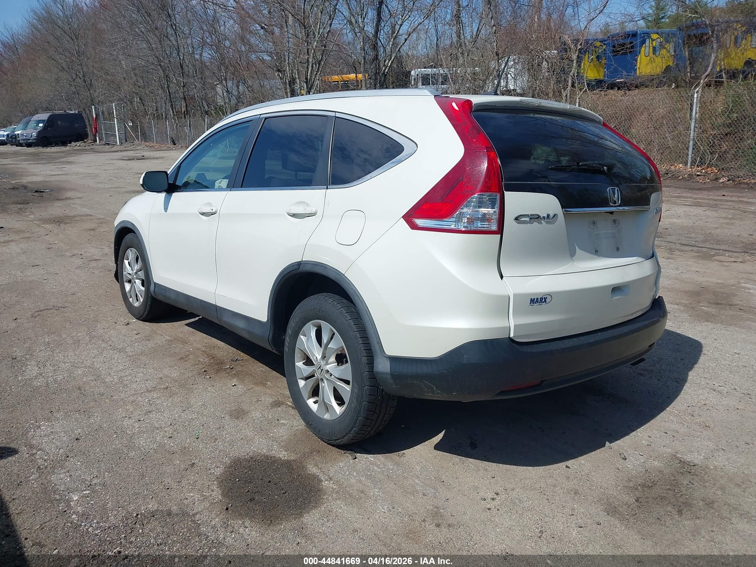 2014 Honda Cr-v Ex-l White vin: 5J6RM4H79EL037066