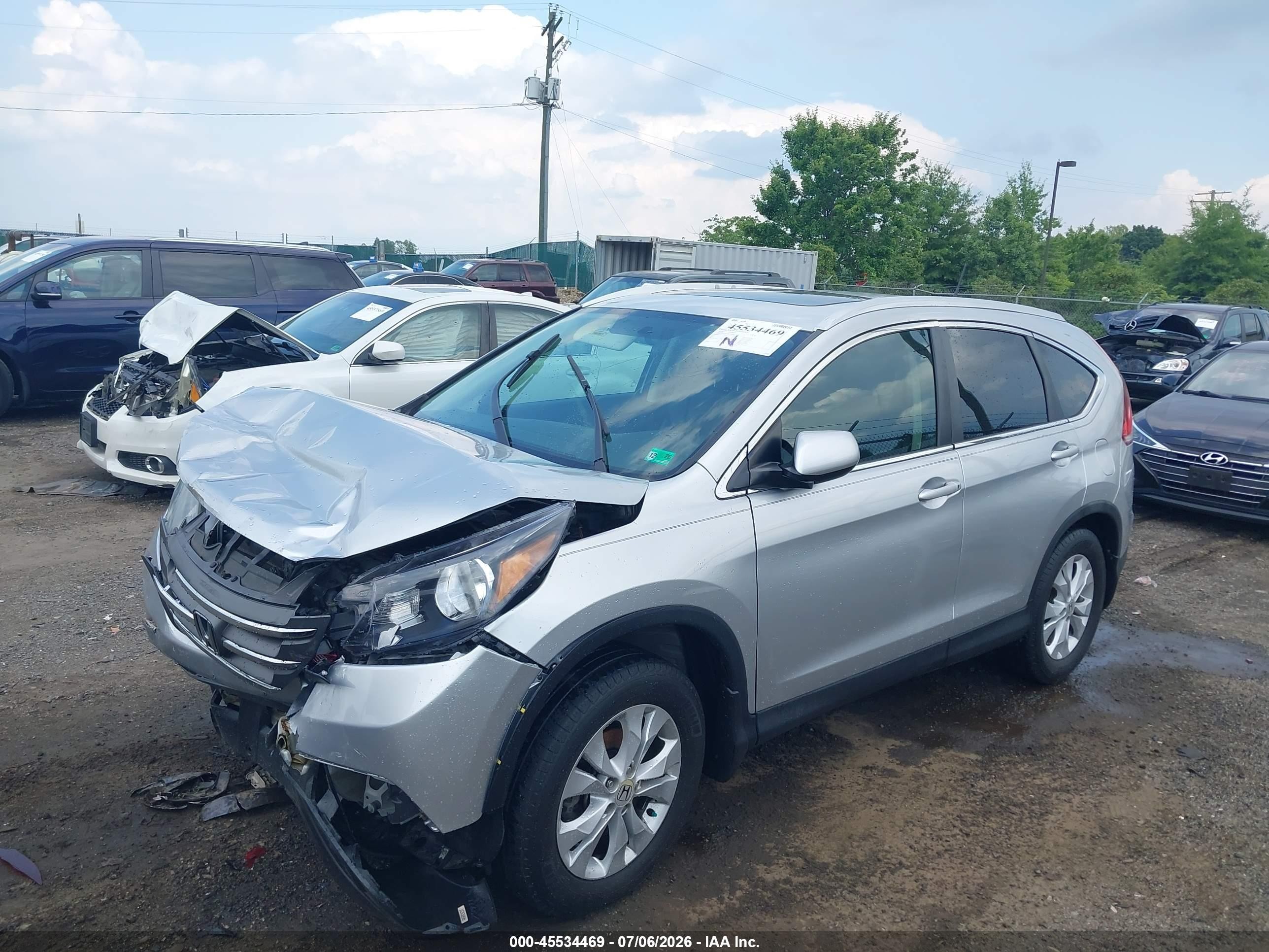 2014 Honda Cr-v Ex-l Silver vin: 5J6RM4H79EL046589