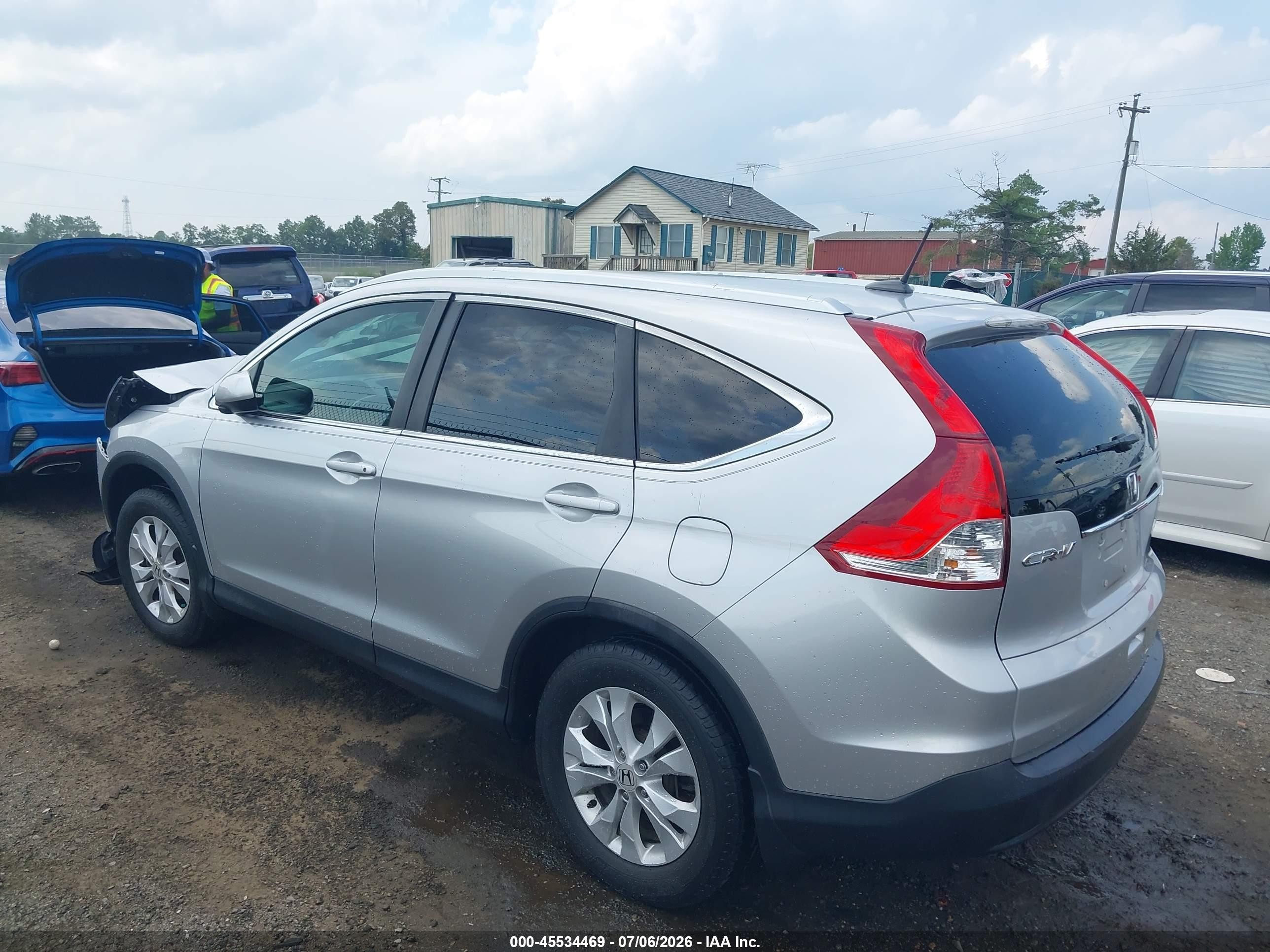 2014 Honda Cr-v Ex-l Silver vin: 5J6RM4H79EL046589