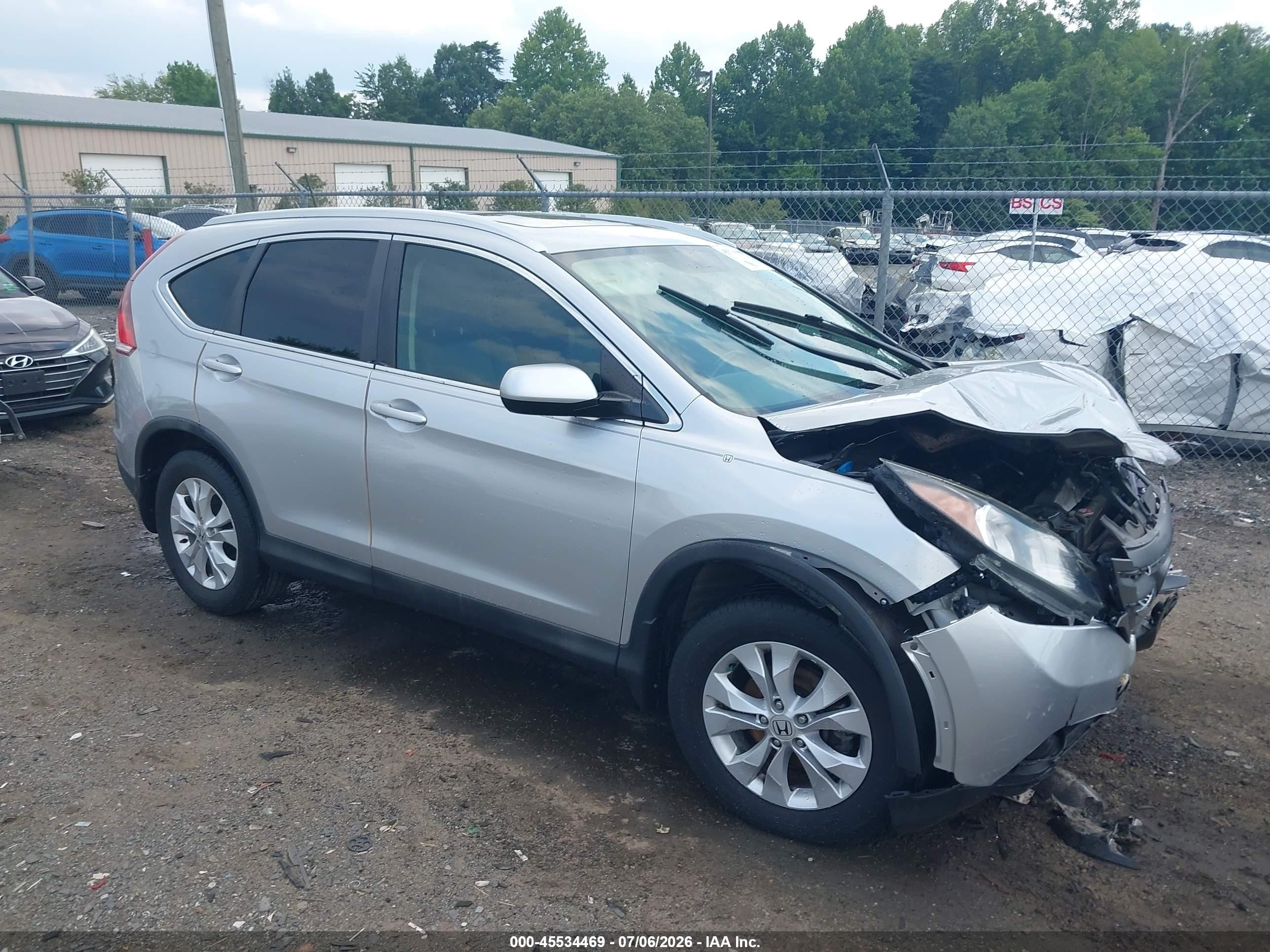 2014 Honda Cr-v Ex-l Silver vin: 5J6RM4H79EL046589