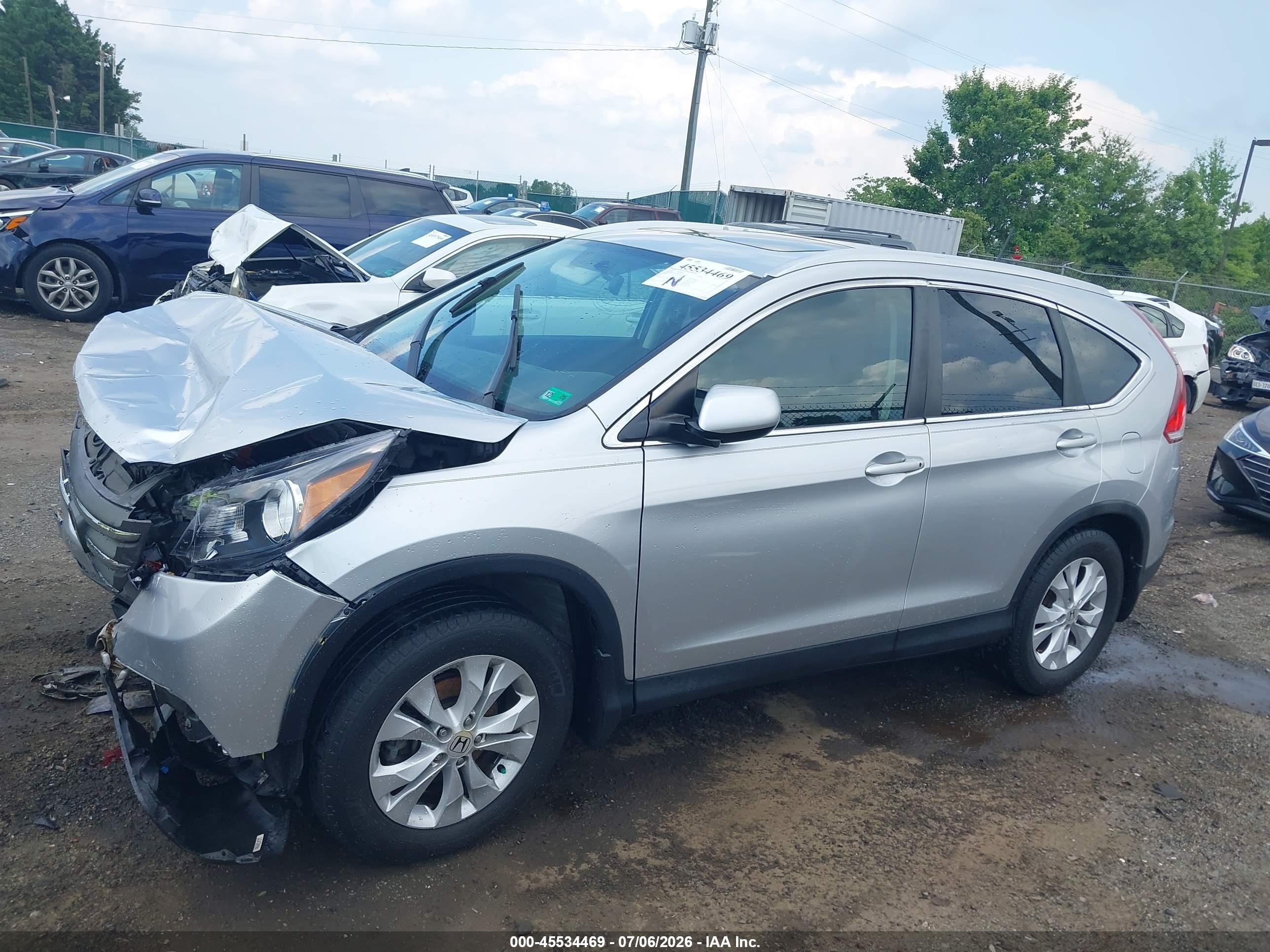 2014 Honda Cr-v Ex-l Silver vin: 5J6RM4H79EL046589