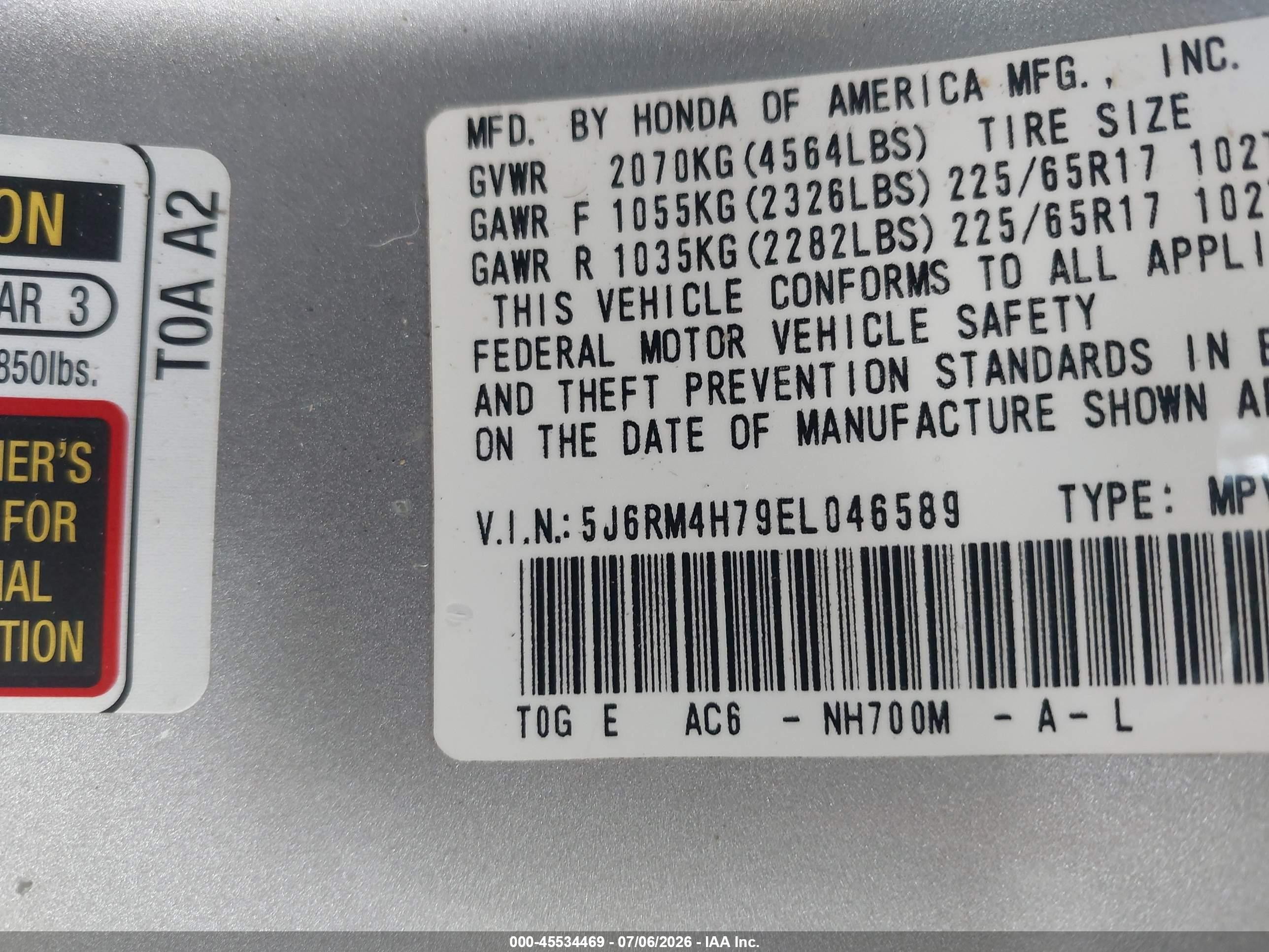 2014 Honda Cr-v Ex-l Silver vin: 5J6RM4H79EL046589