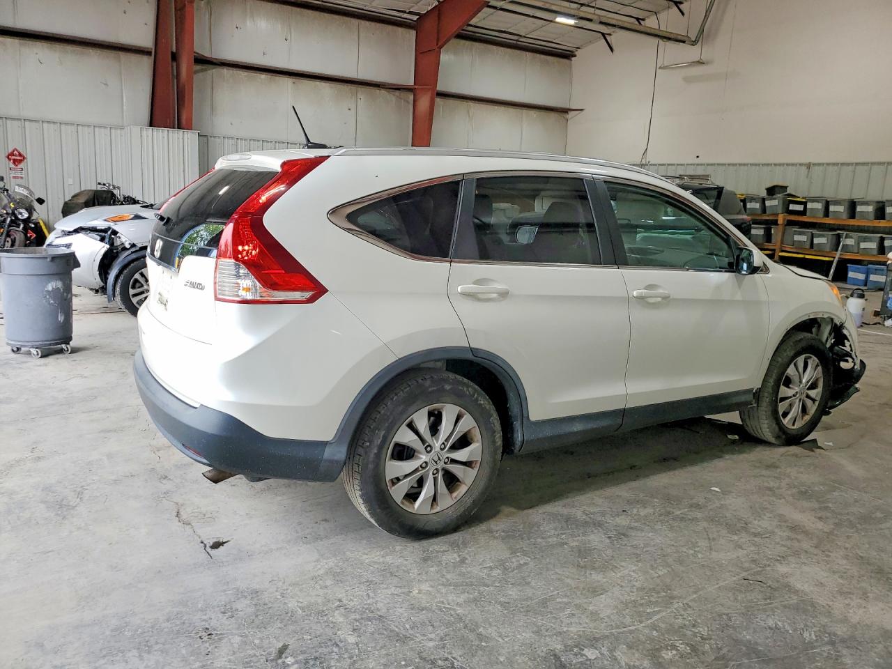 2014 Honda Cr-v Exl White vin: 5J6RM4H79EL047547