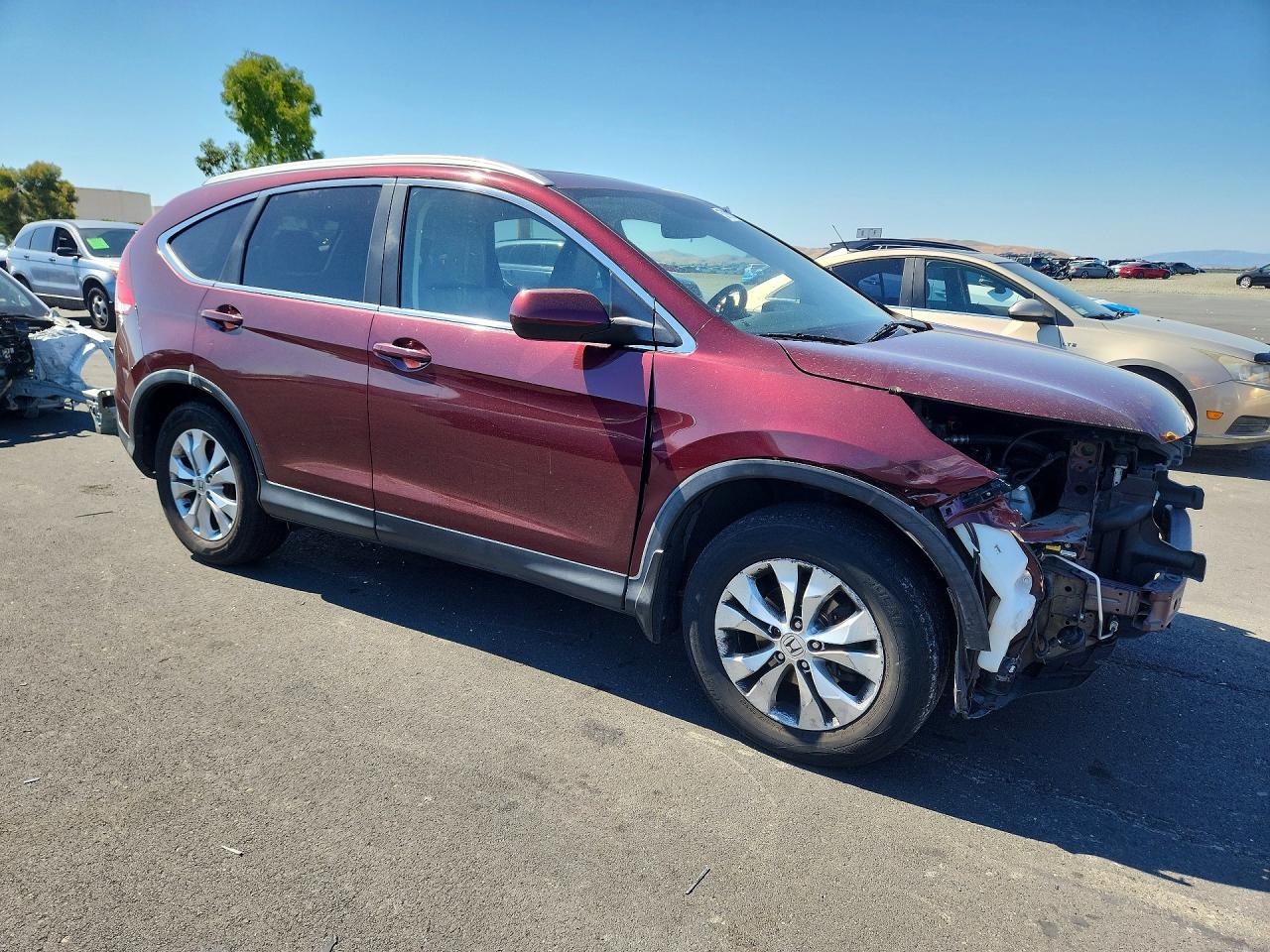 2014 Honda Cr-v Exl Burgundy vin: 5J6RM4H79EL054742