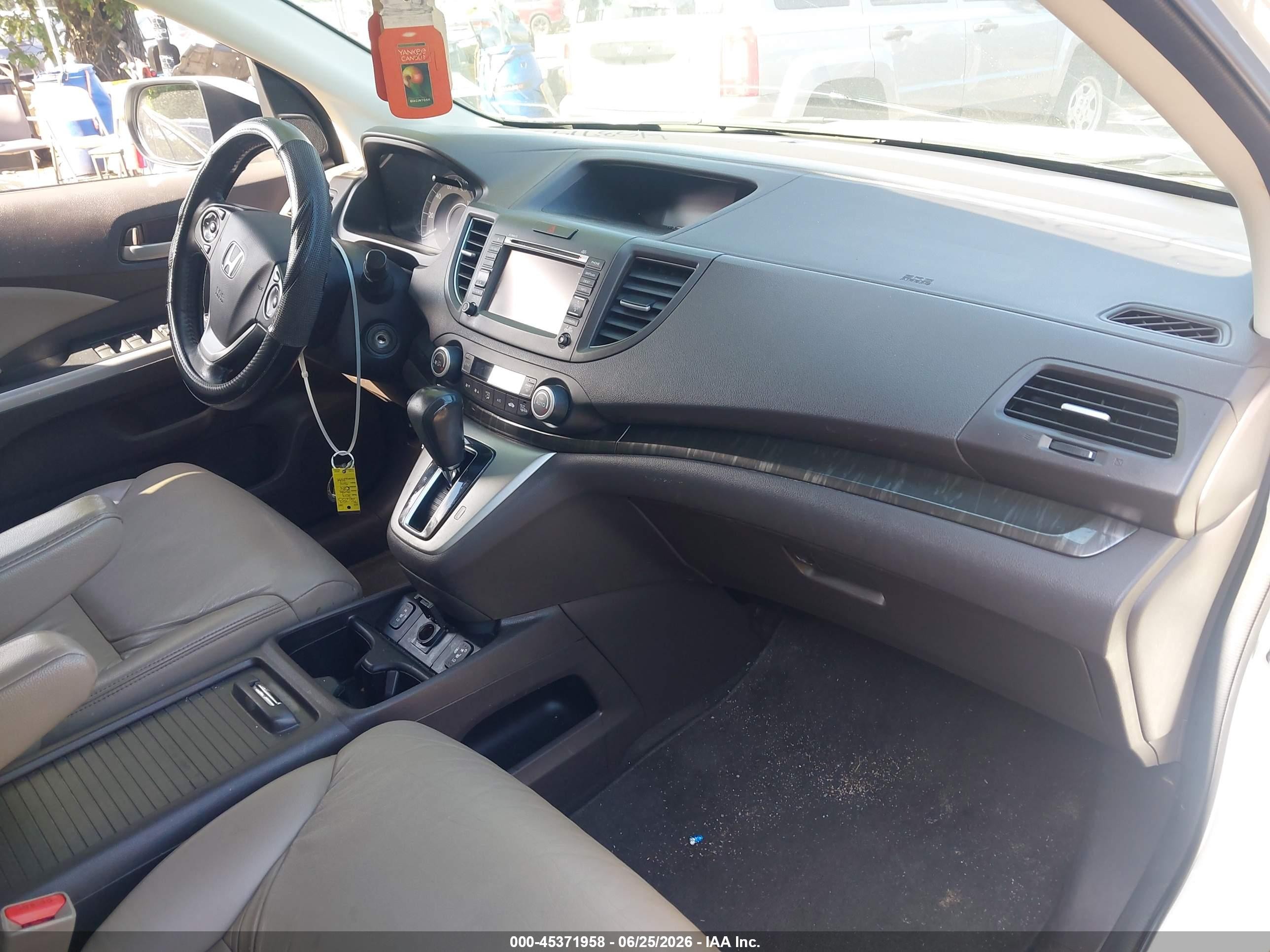 2014 Honda Cr-v Ex-l White vin: 5J6RM4H79EL086574
