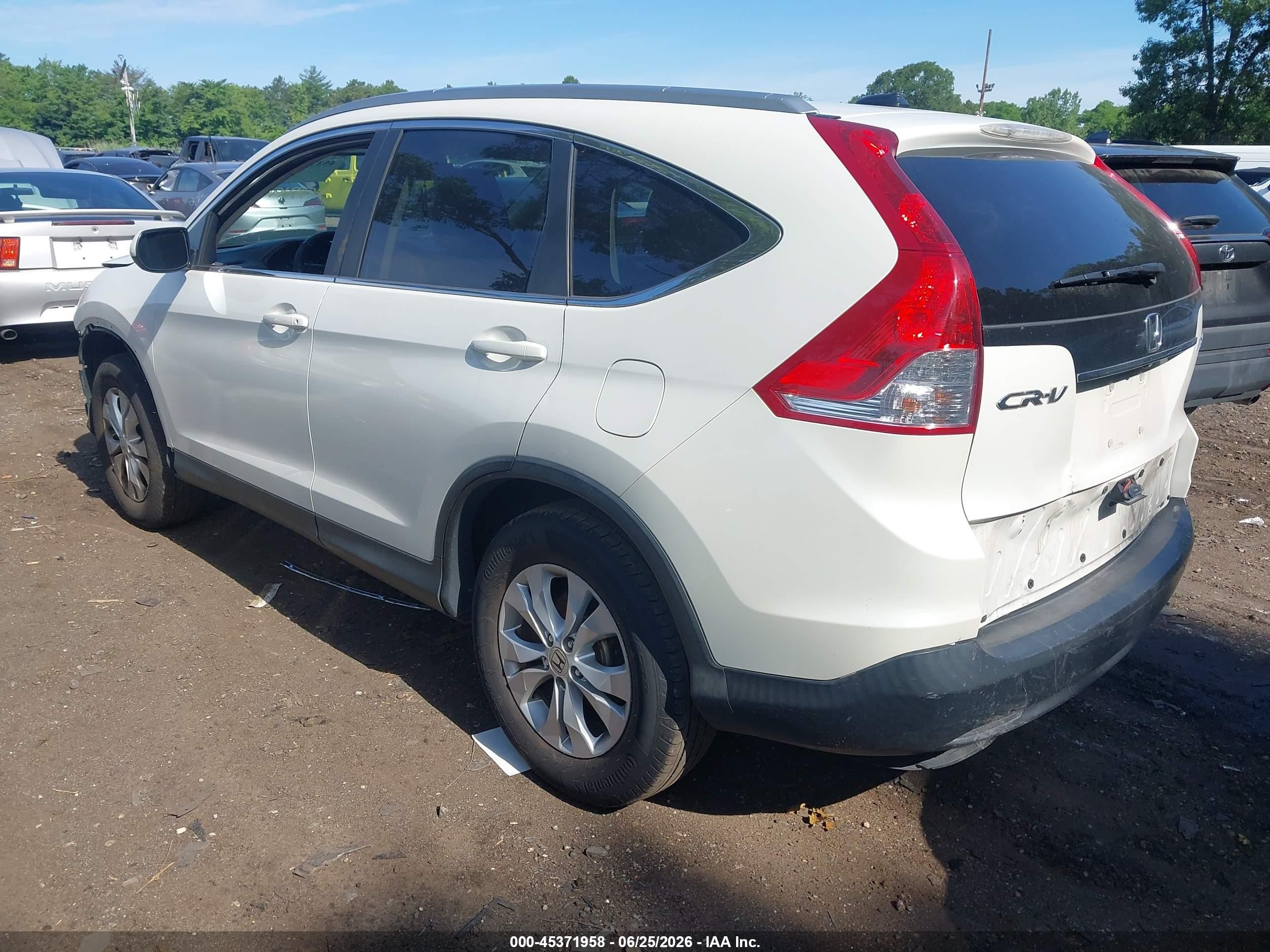 2014 Honda Cr-v Ex-l White vin: 5J6RM4H79EL086574